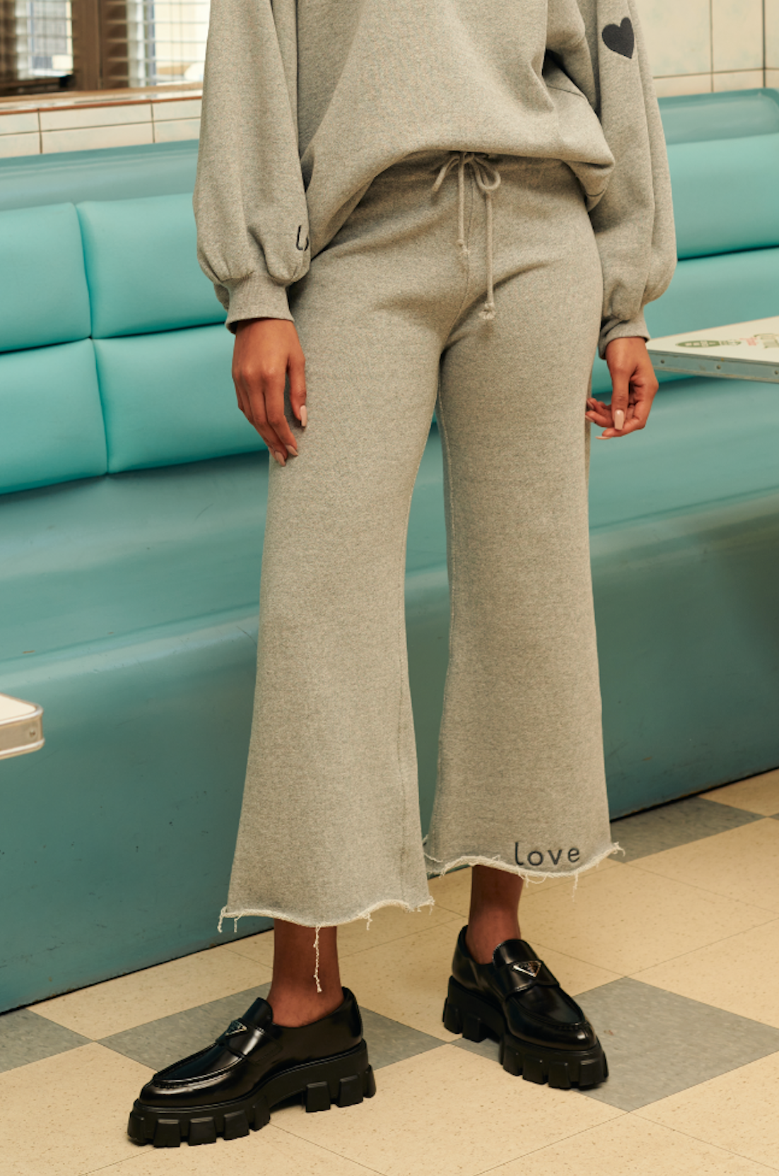 Love Track Pants in Grey Marle