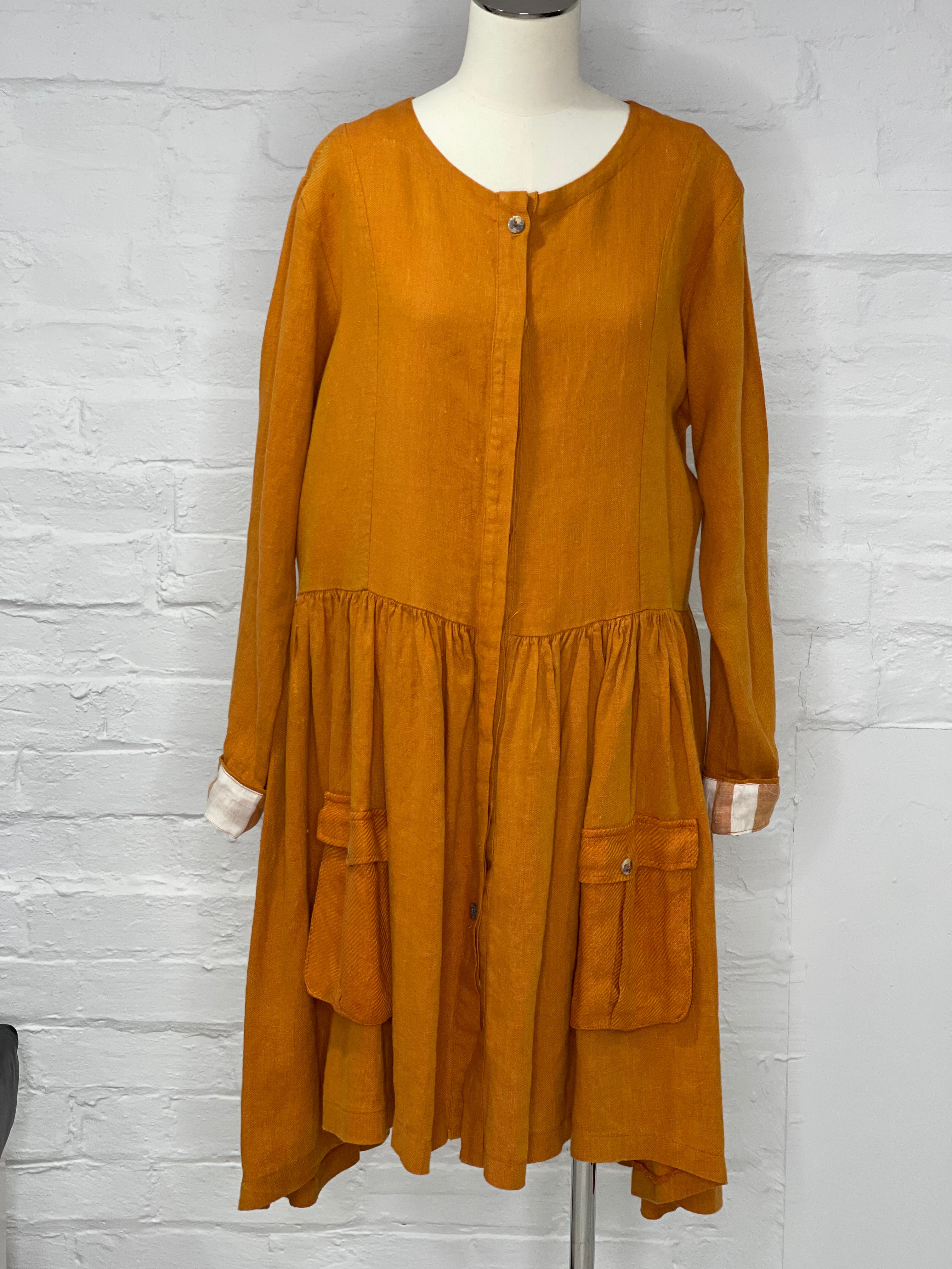 Duster Jacket Dress in Orange Shot