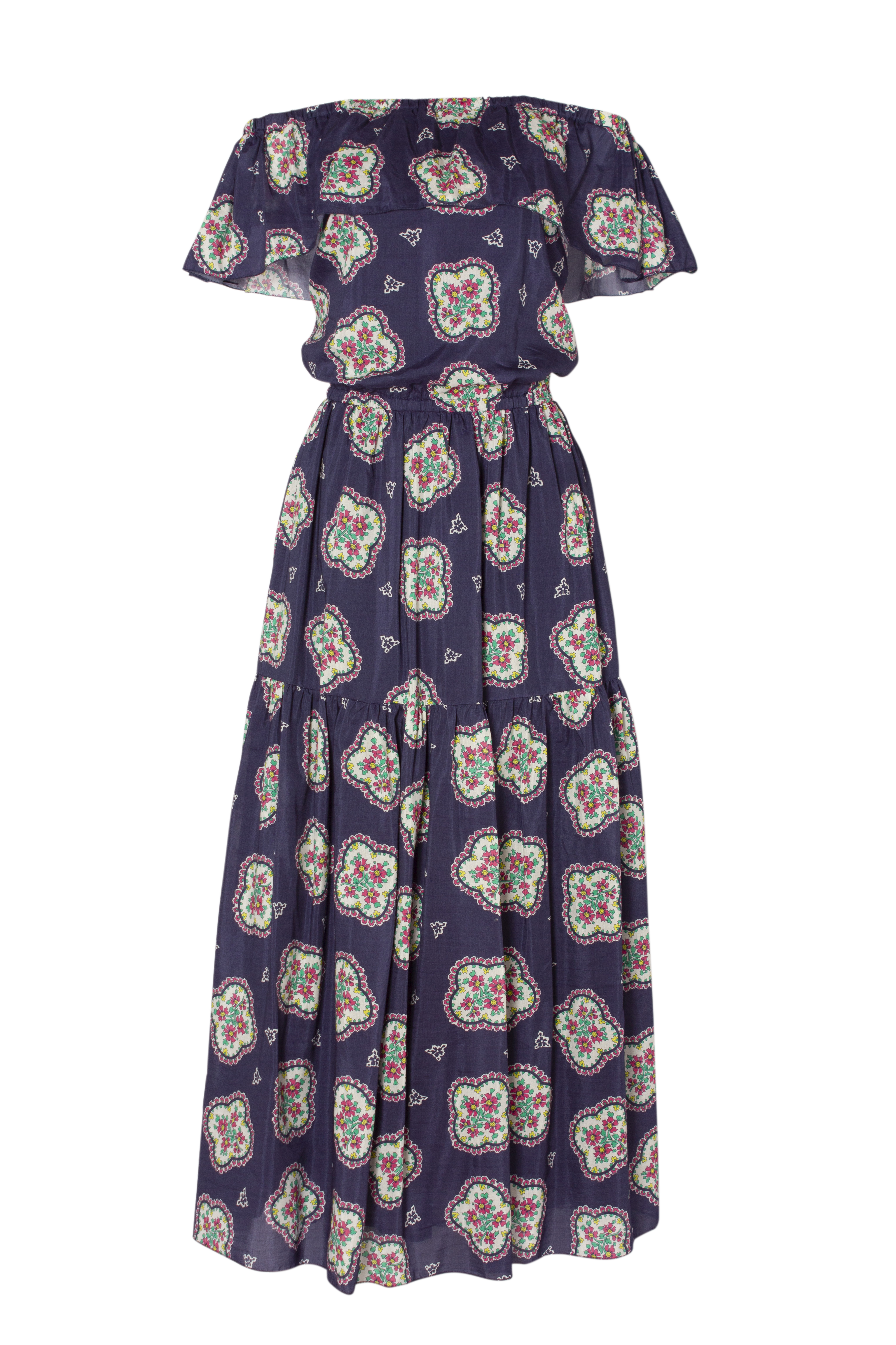 Cha Cha Dress in Navy Mosaic