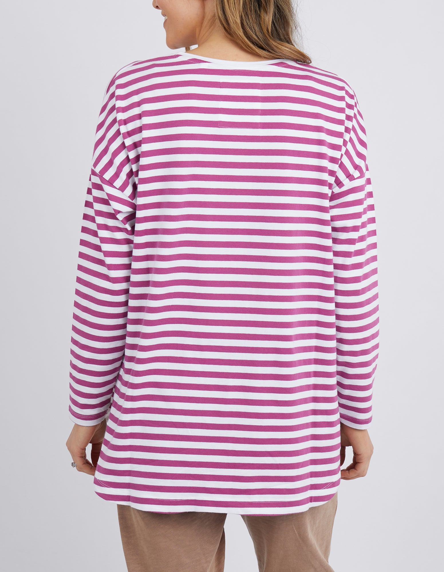 Lauren Long Sleeve Stripe Tee in Sherbet