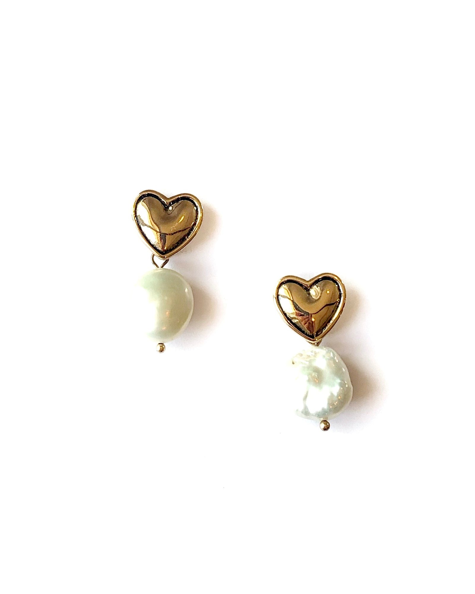 Pearl and Heart Earrings