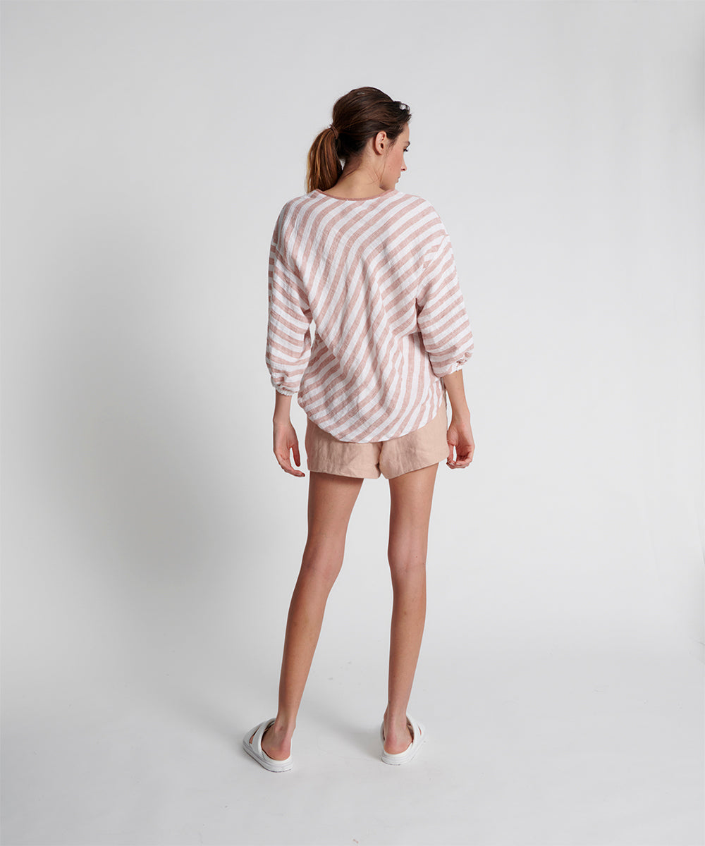 Ayra Stripe Blouse in Maple Stripe