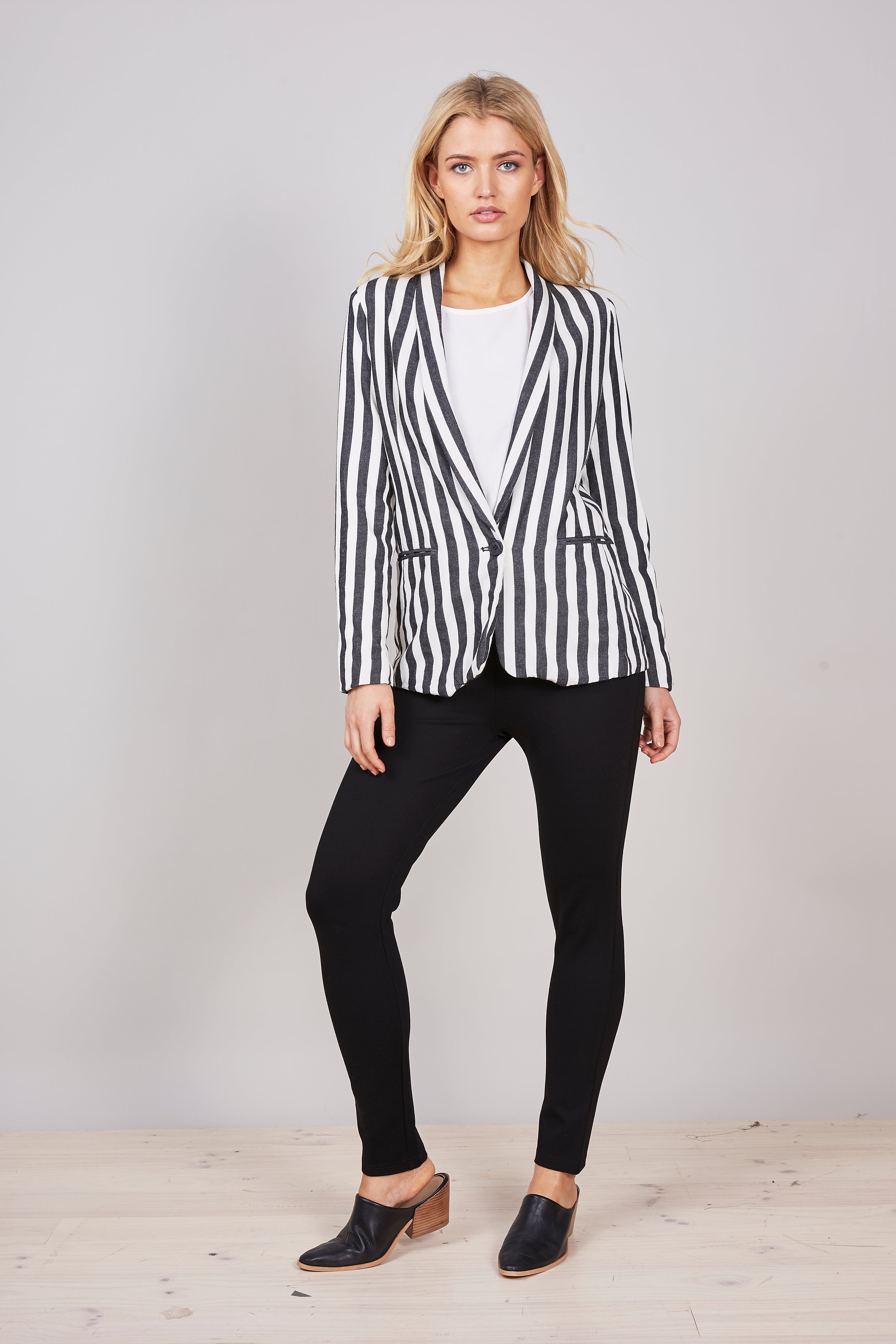 Faraway Jacket in Black/White Stripe