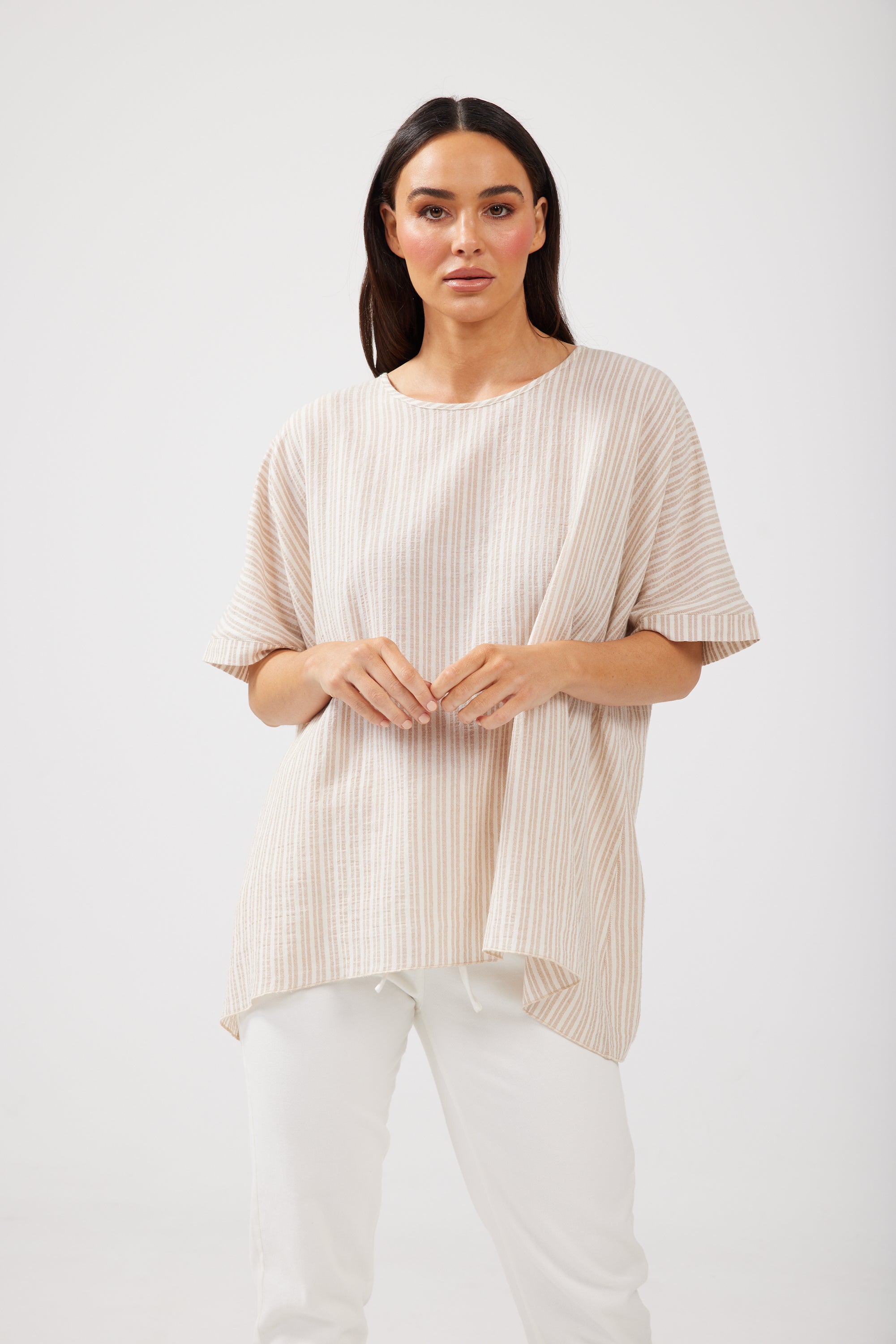 Iris Top in Latte Stripe