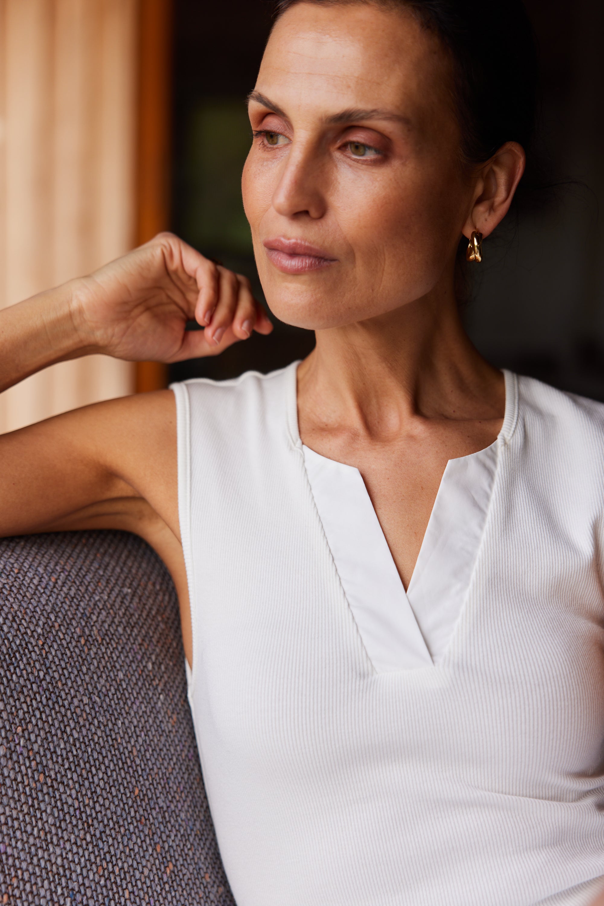 Henley Tank in White