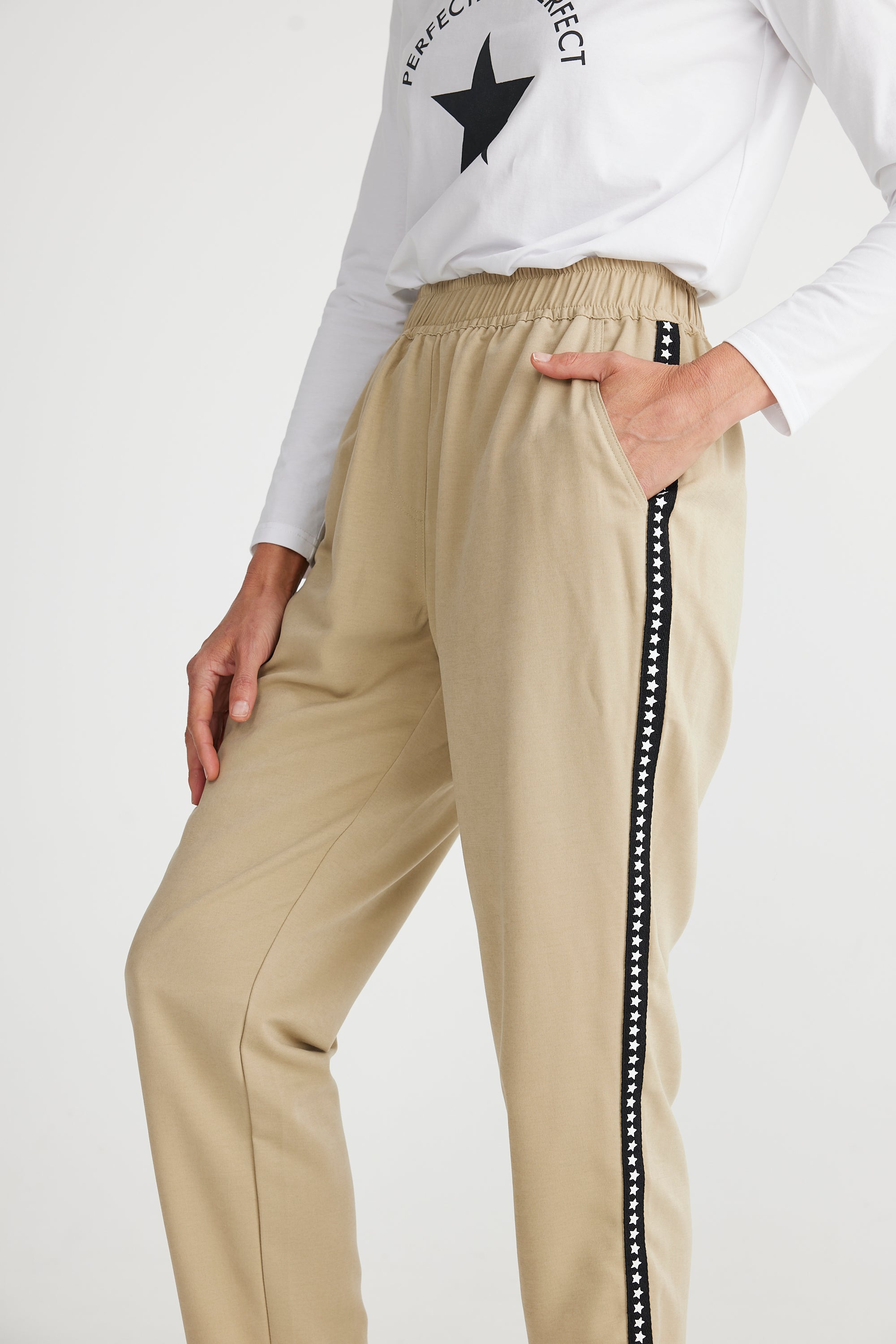 Miles Away Star Pant in Taupe