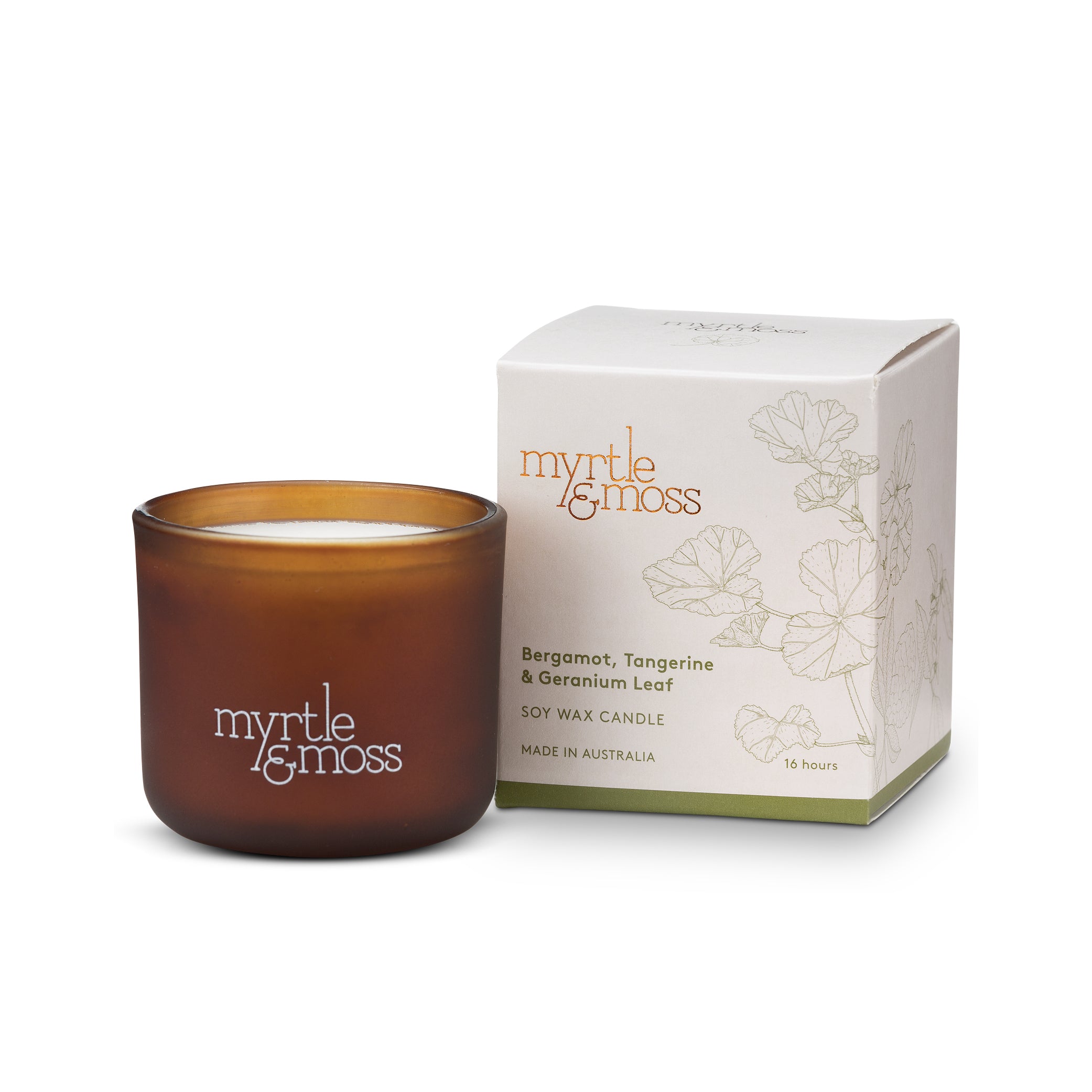 Bergamot Rind, Tangerine & Geranium Leaf 16hr Mini Soy Wax Candle