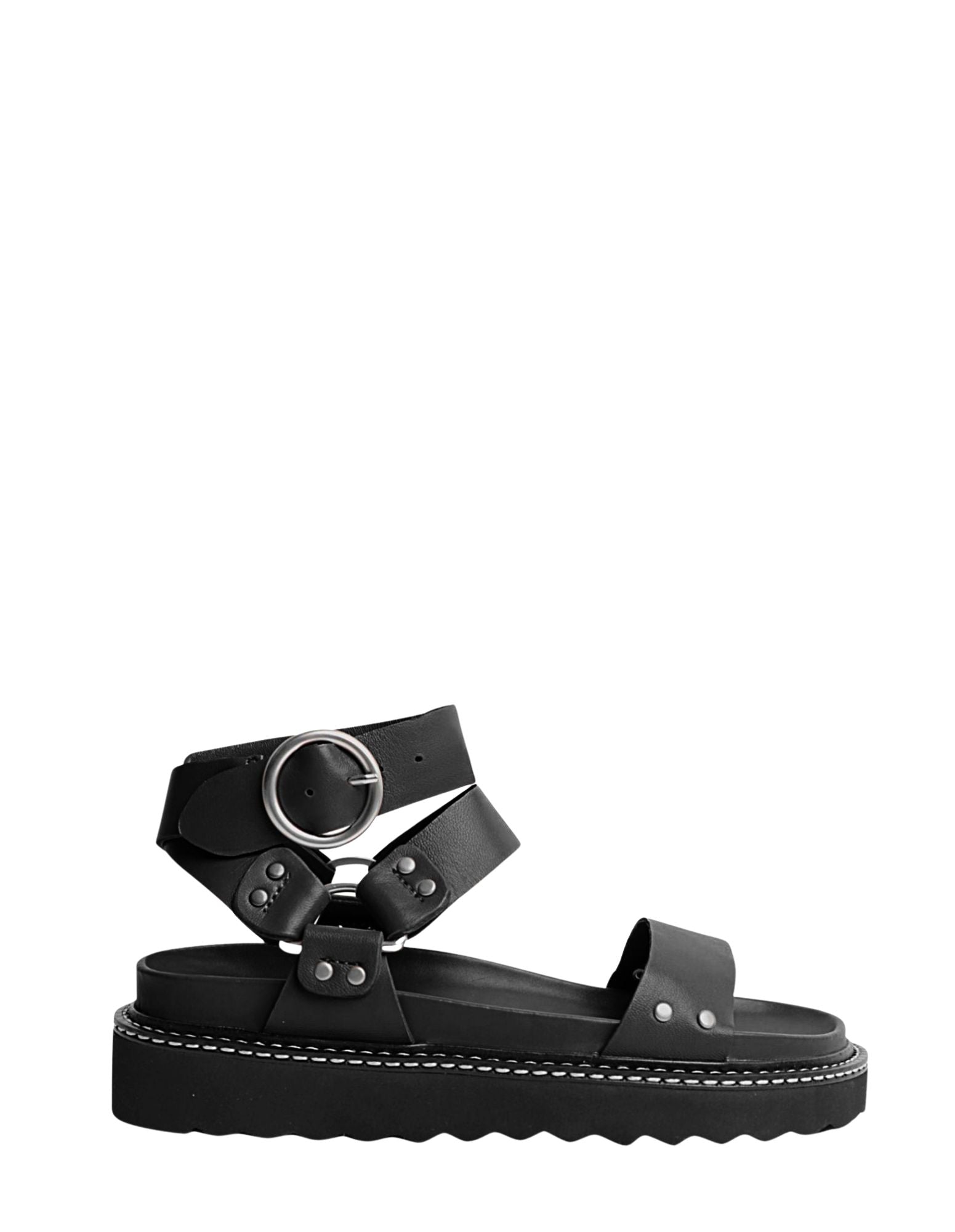 Burt Sandal in Black/White Welt