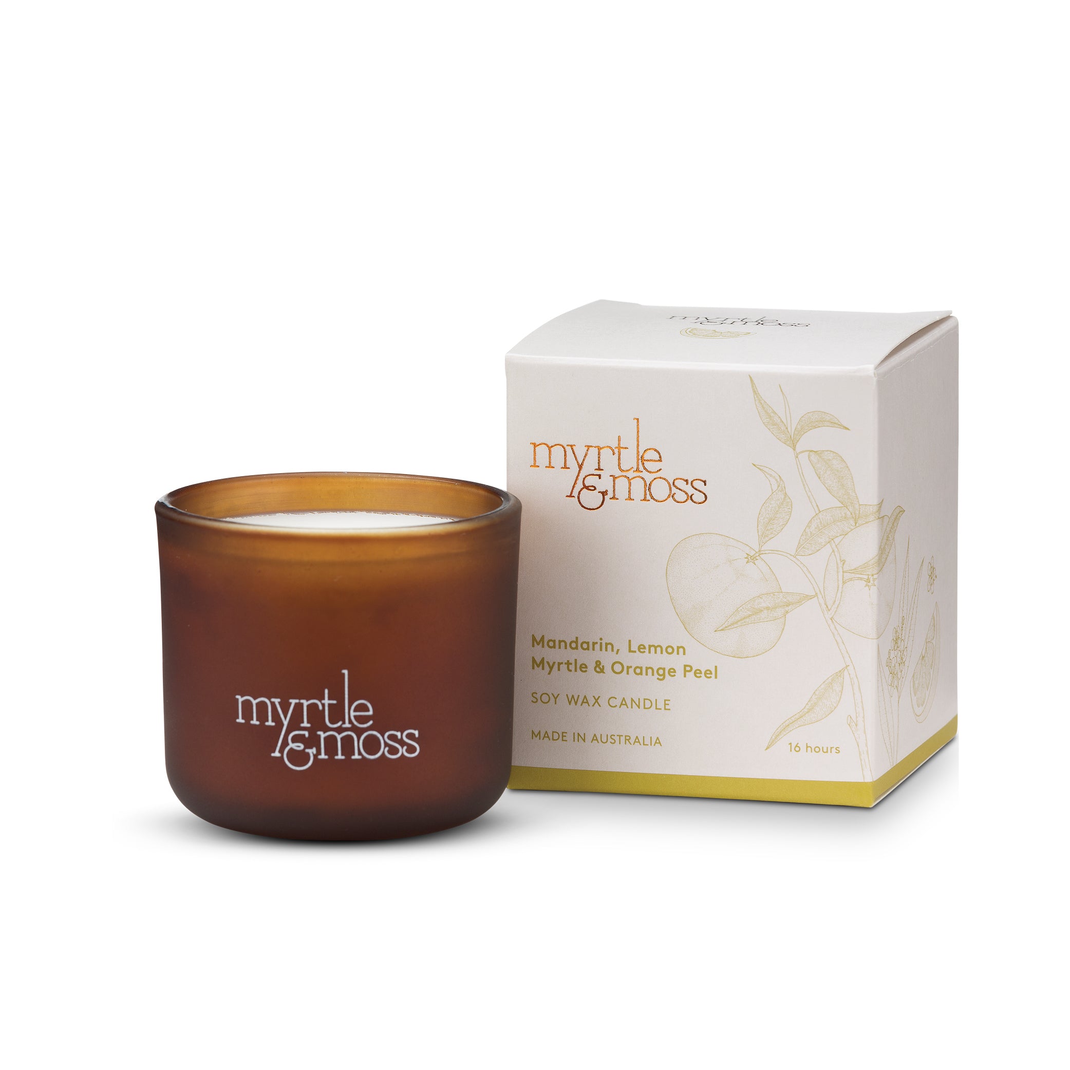 Mandarin, Lemon Myrtle & Orange Peel 16hr Mini Soy Wax Candle