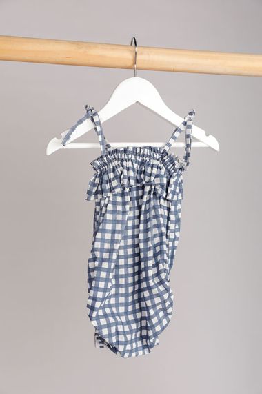 Kaya Romper Blue Check