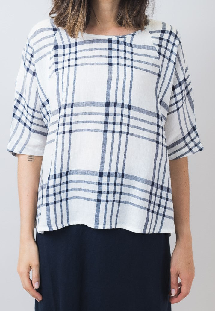 Plaid Linen Top