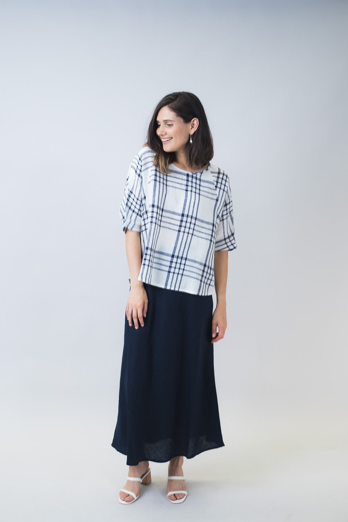 Plaid Linen Top