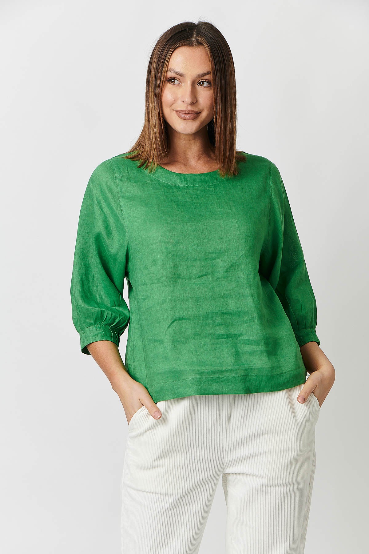 Linen Top in Shamrock