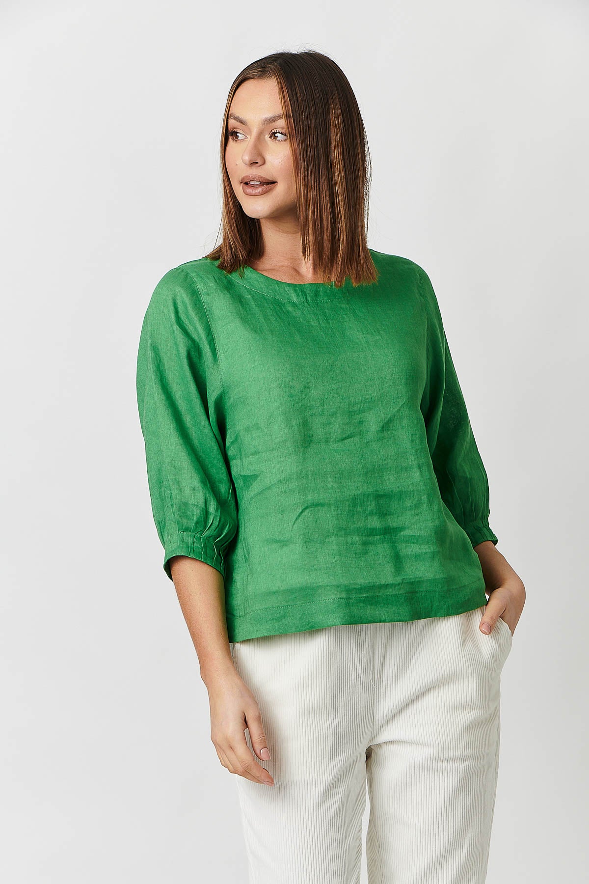 Linen Top in Shamrock