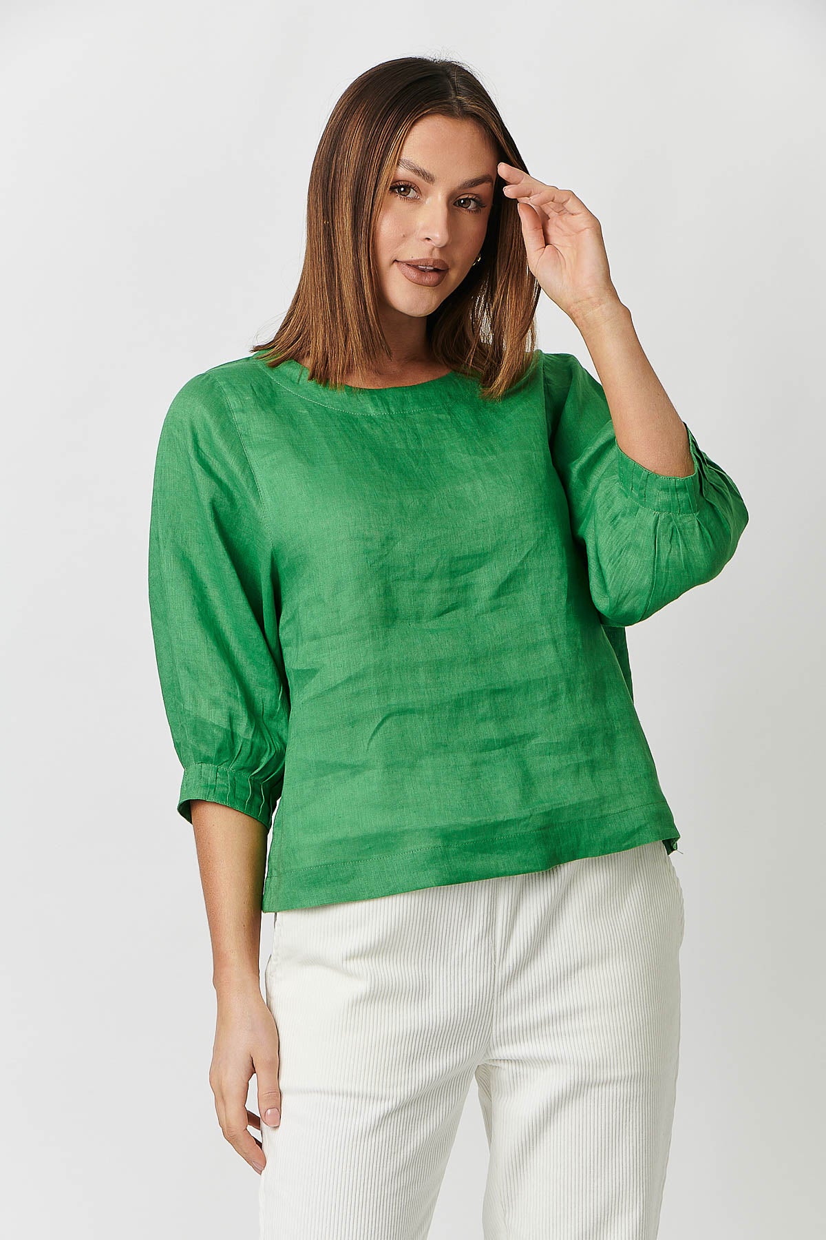 Linen Top in Shamrock