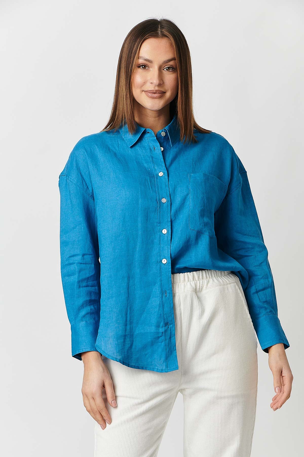 Classic Button Up Shirt in Lagoon