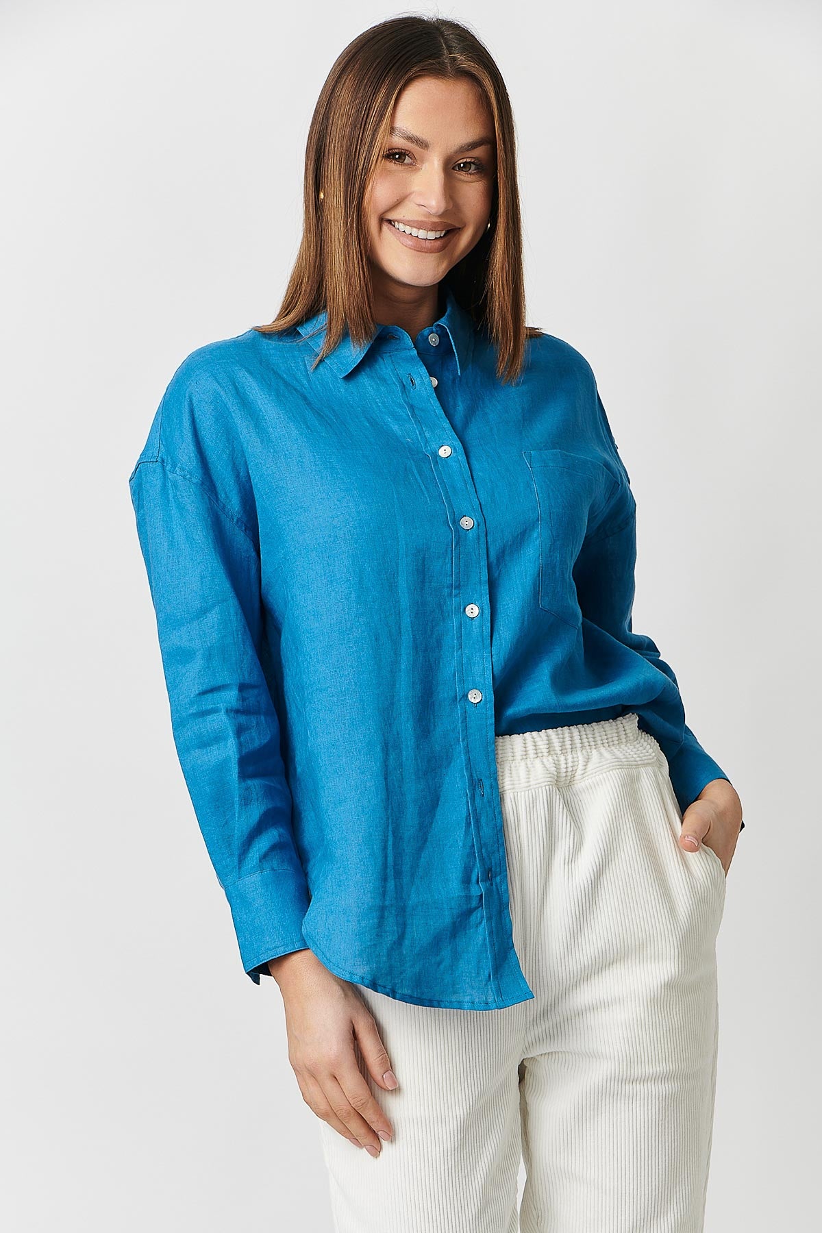 Classic Button Up Shirt in Lagoon