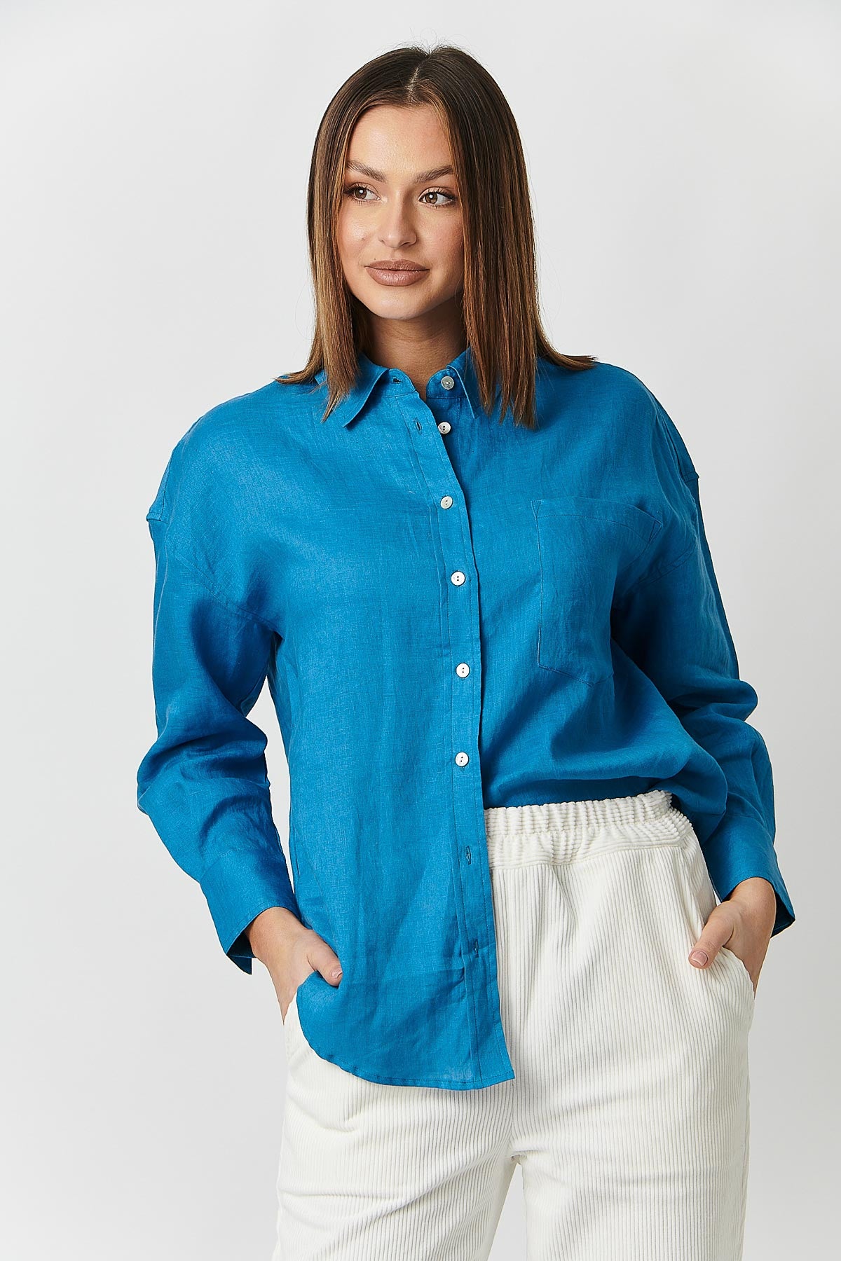 Classic Button Up Shirt in Lagoon