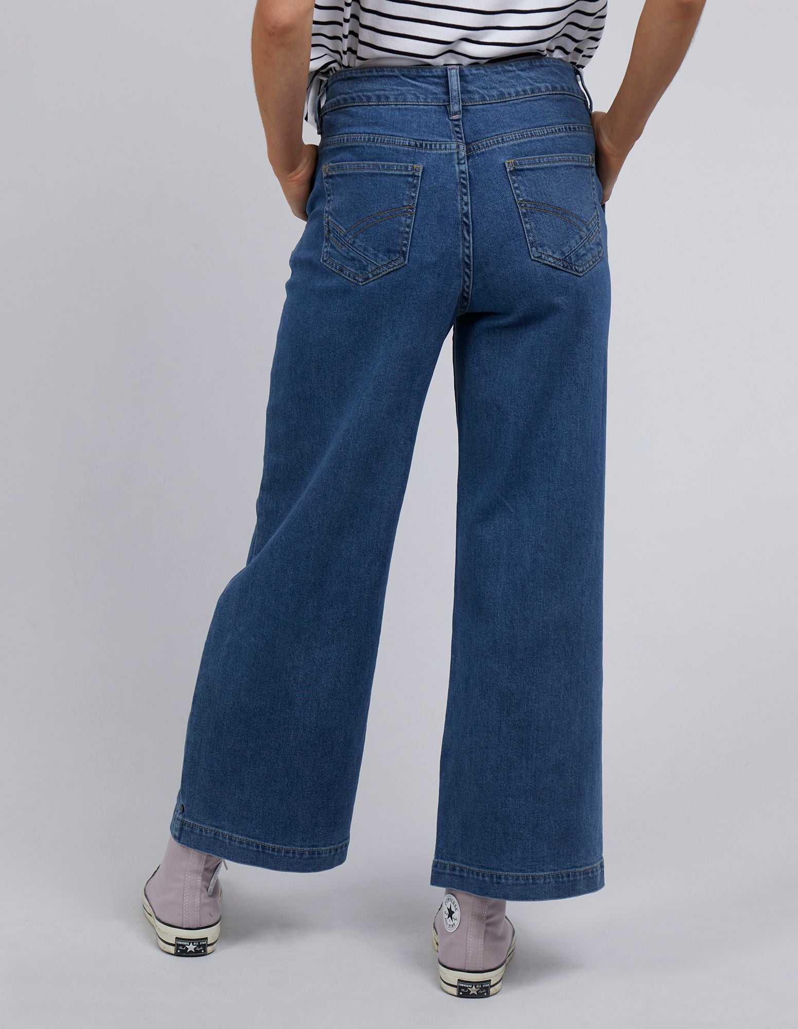 Izzy Wide Leg Jean in Dark Blue Wash