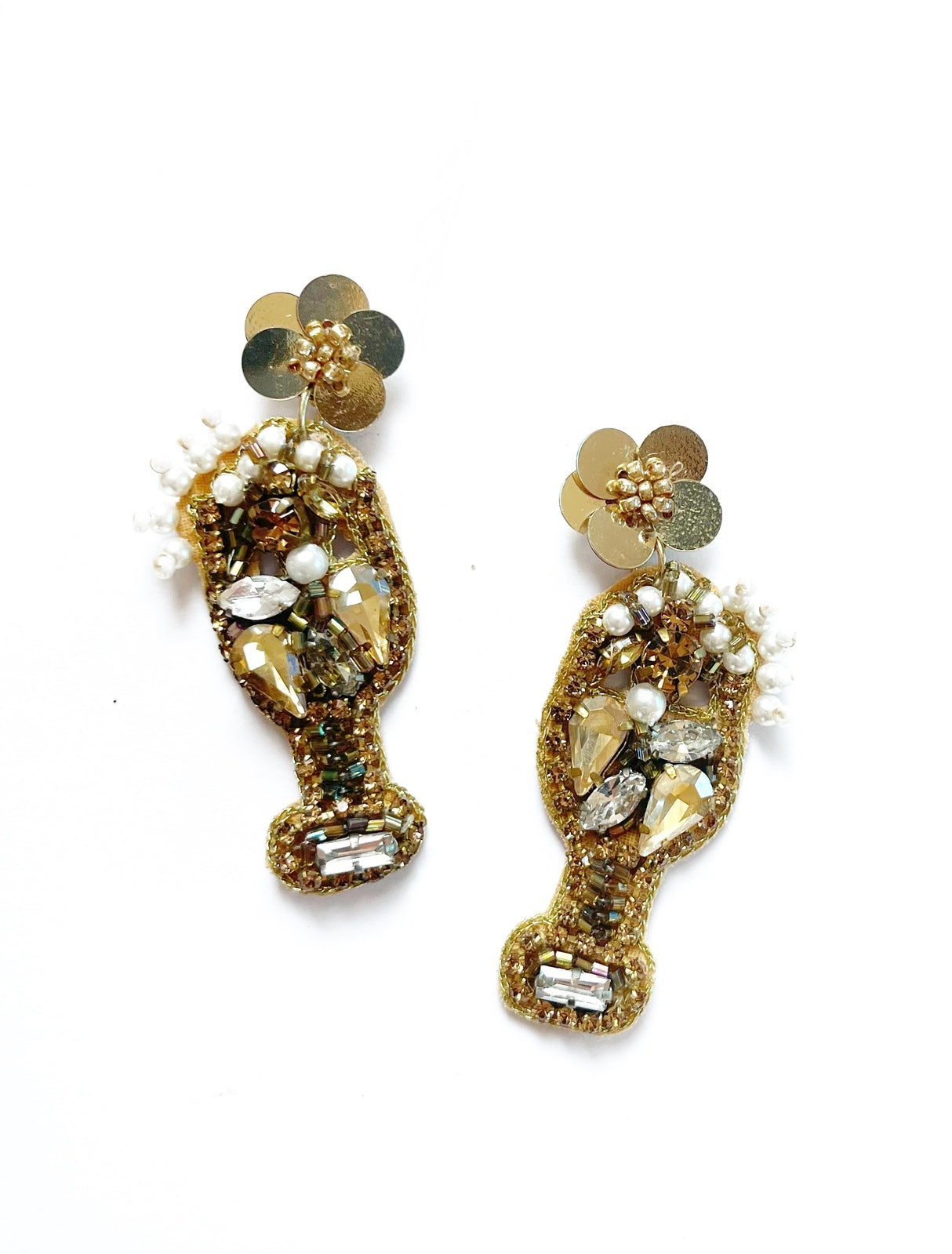 Gold Fiesta Beaded Earrings