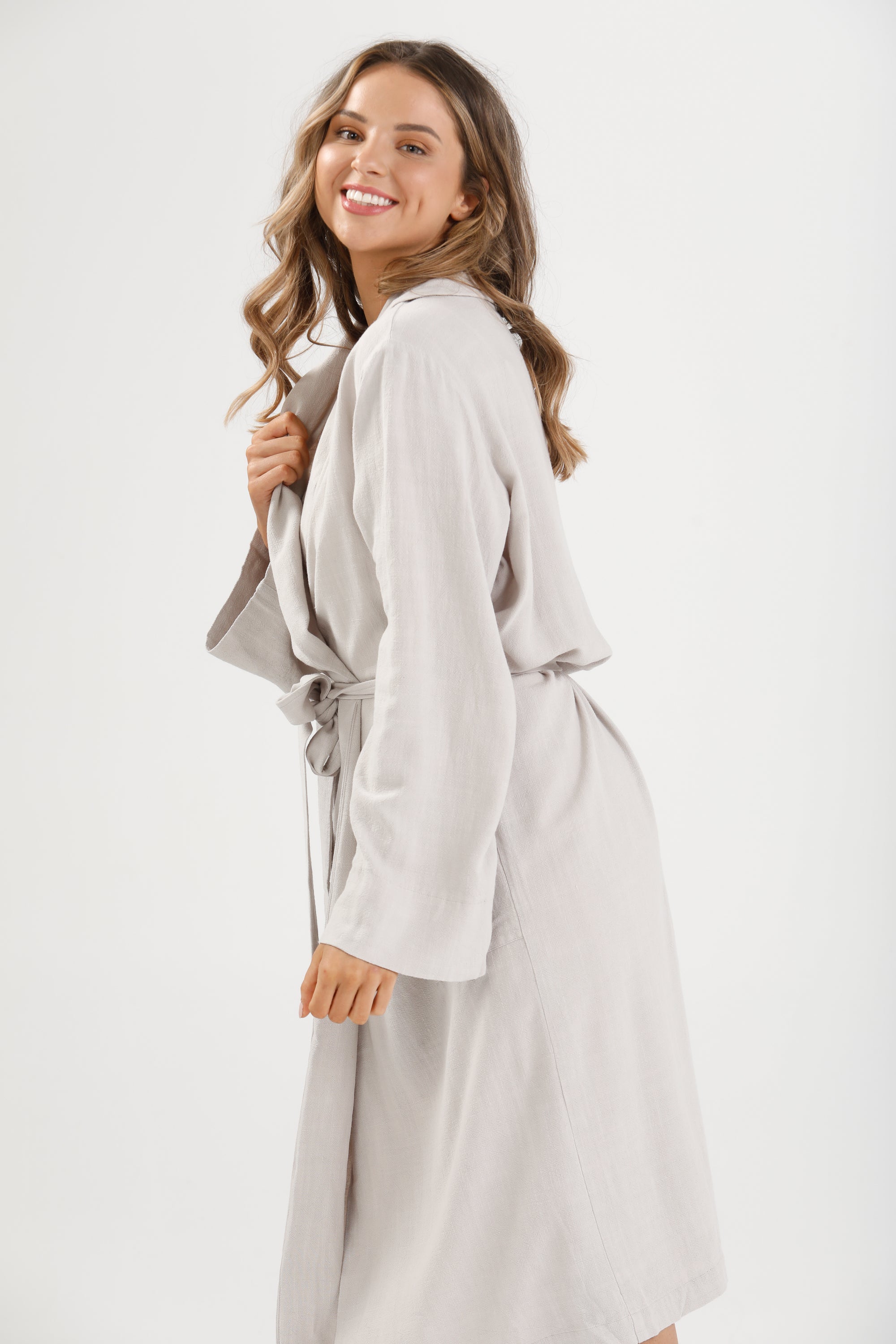 Natural Linen Viscose Robe