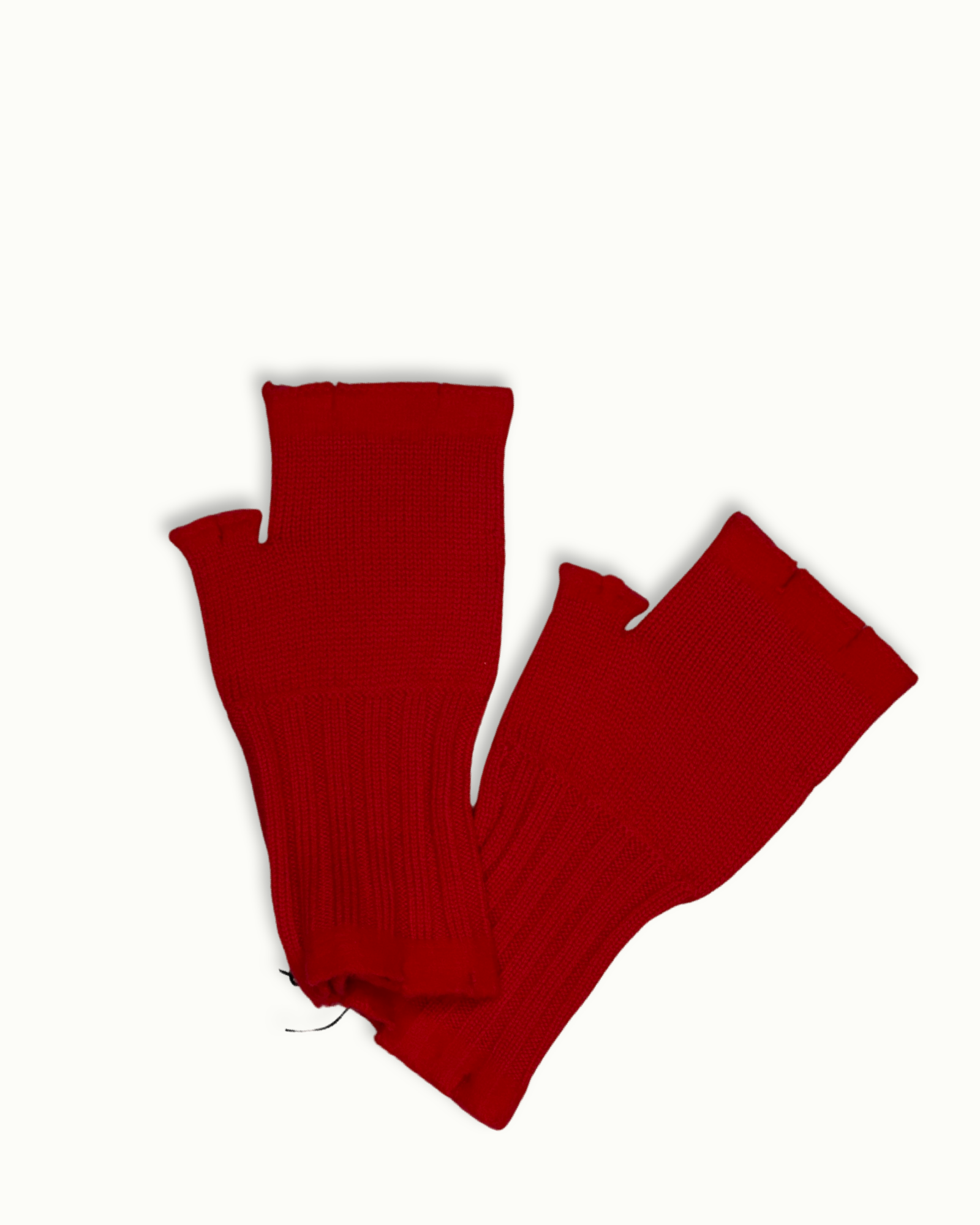 Fingerless Knit Gloves in Lipstick