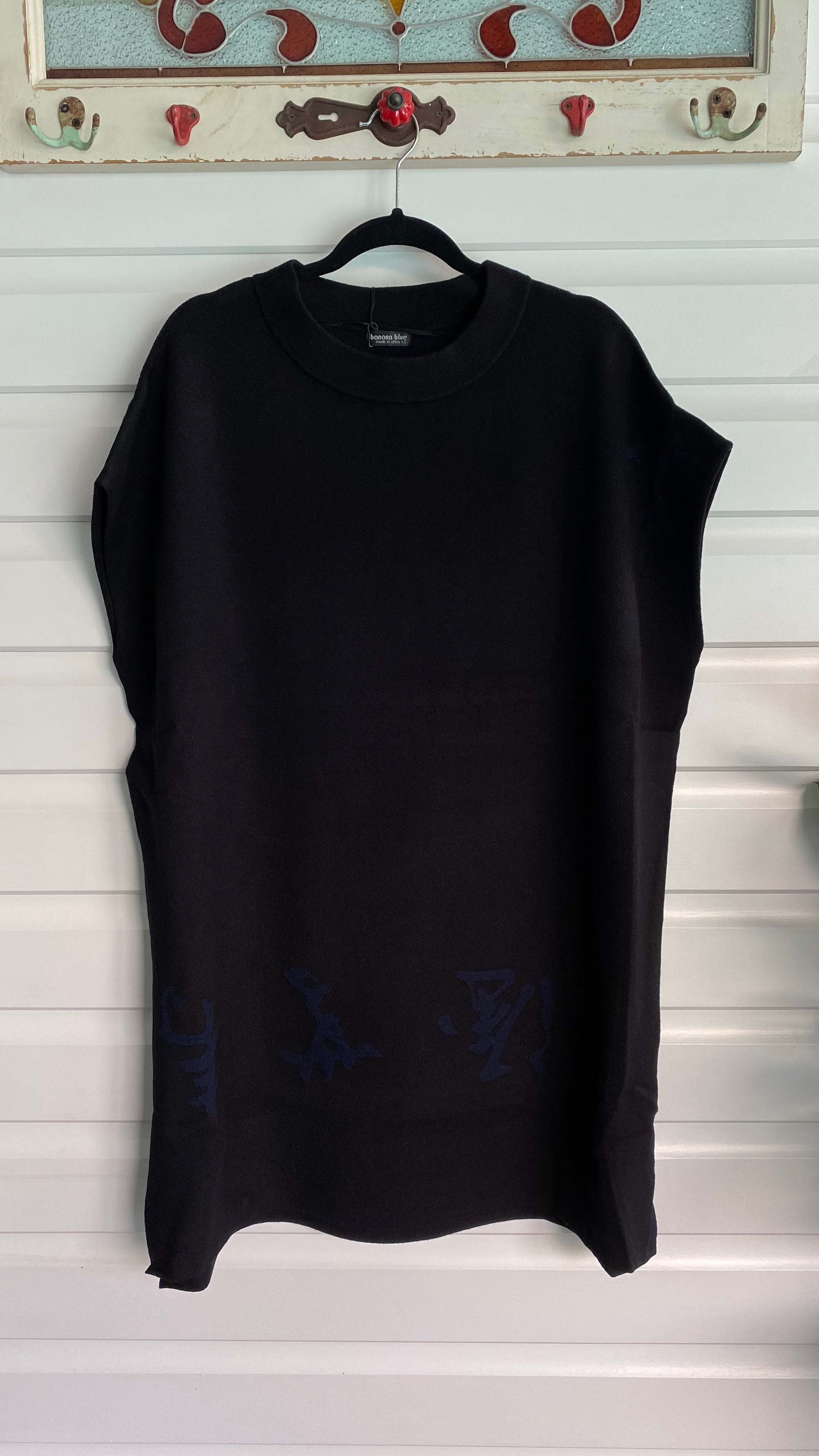 Jacquard Tunic Dress in Black/Navy