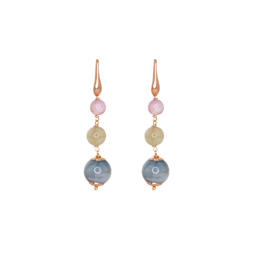 Morganite Triple Drop Earrings