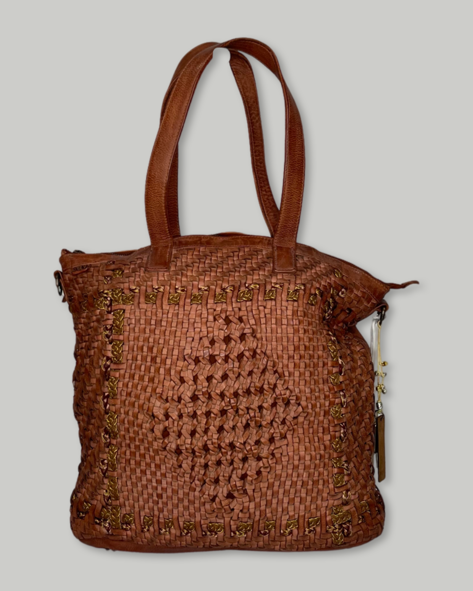 Bailey Woven Tote in Tan