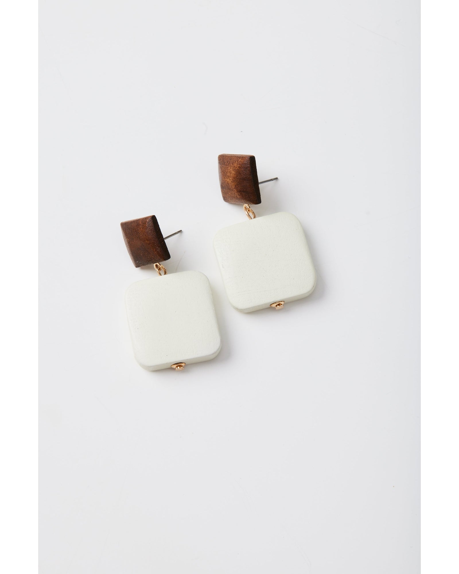 Greta Earrings in Tan and Ivory