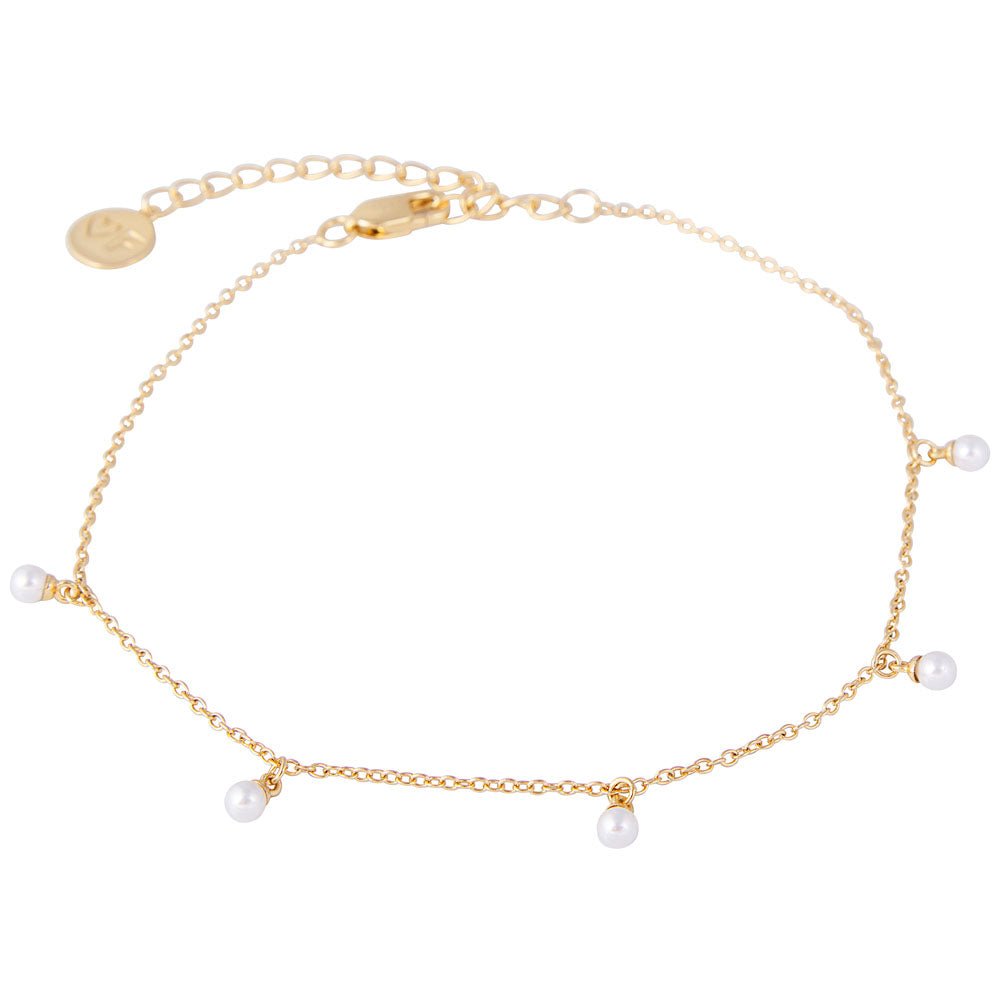 Crystal Pearl POM Anklet