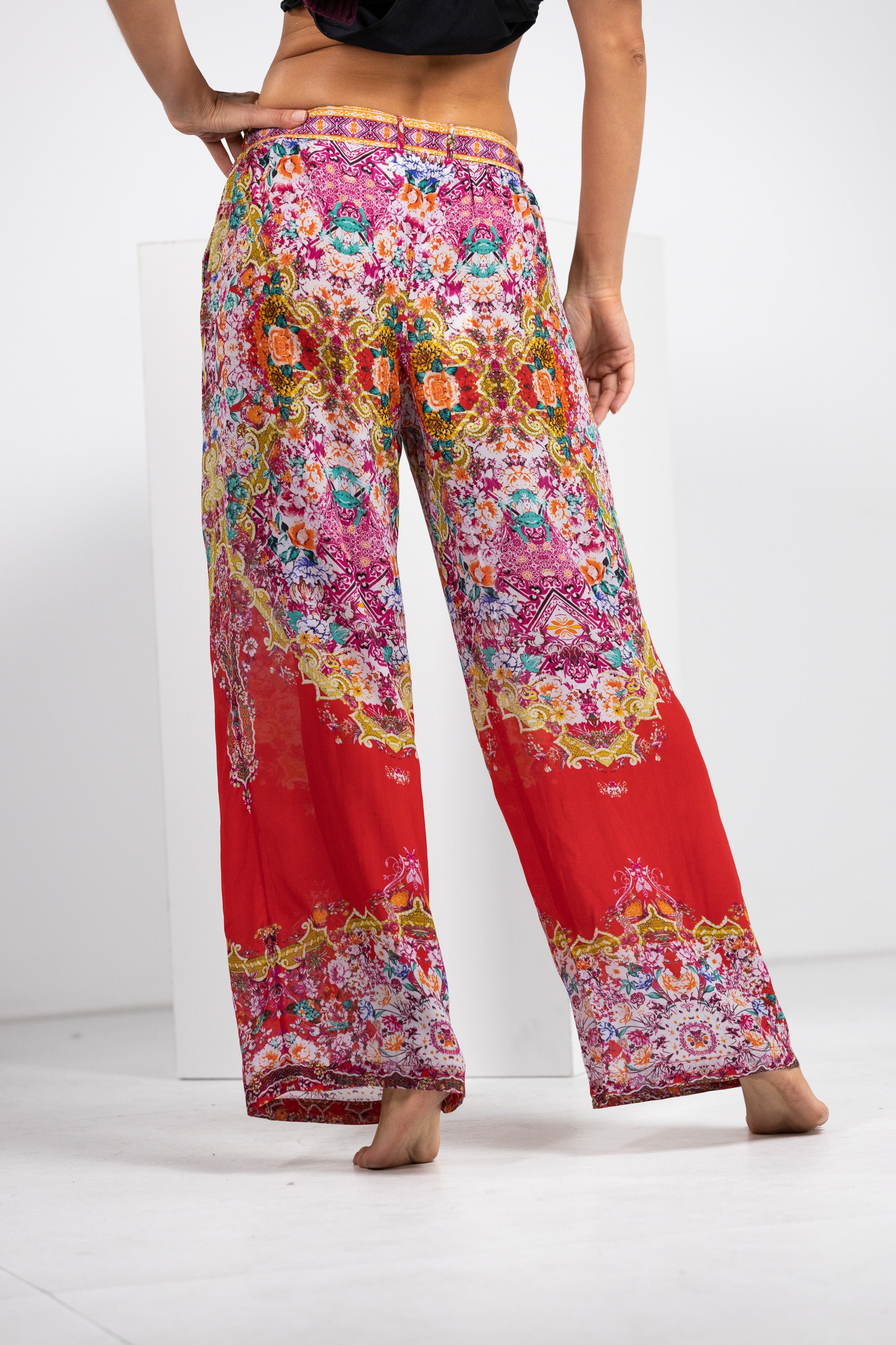 INOA Clothing - Slouch Trouser in Versailles Gardenia Red - Womens ...