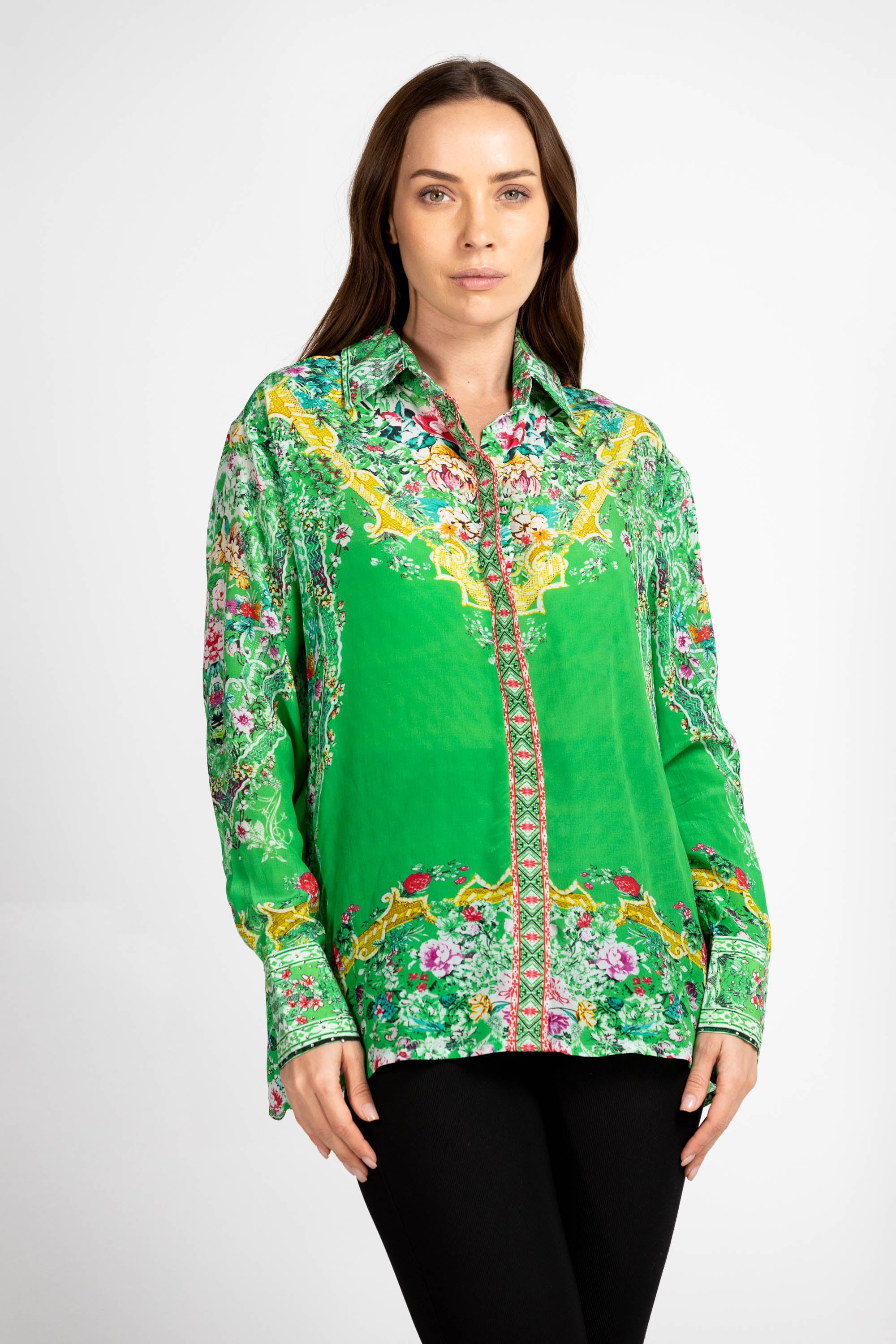 Collar Shirt in Versailles Gardenia Green