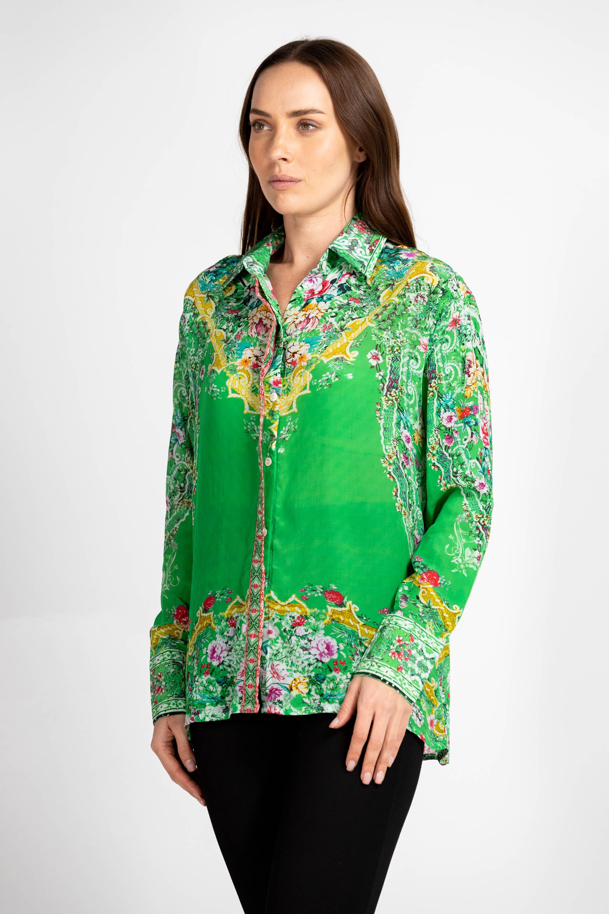 Collar Shirt in Versailles Gardenia Green