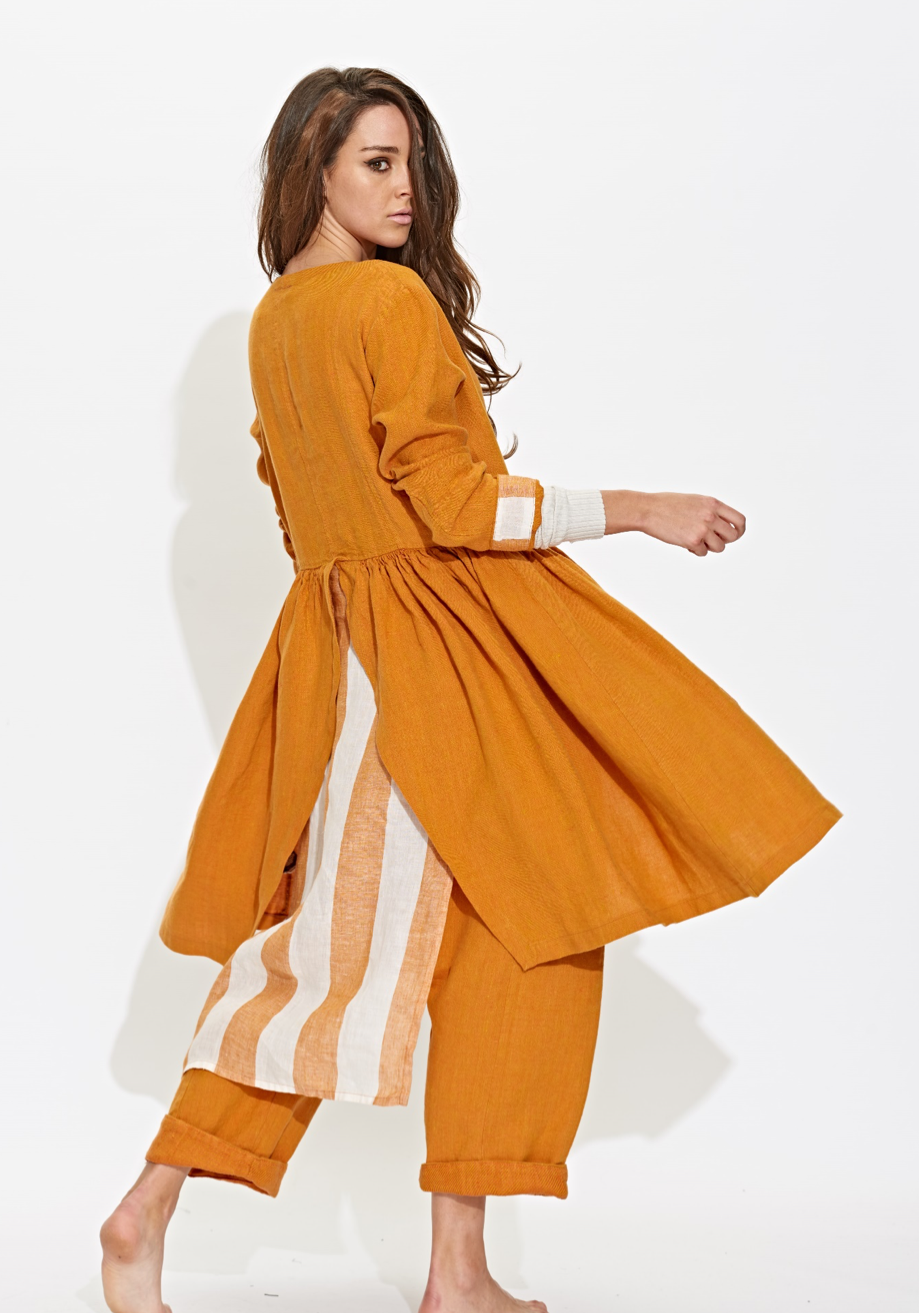 Duster Jacket Dress in Orange Shot