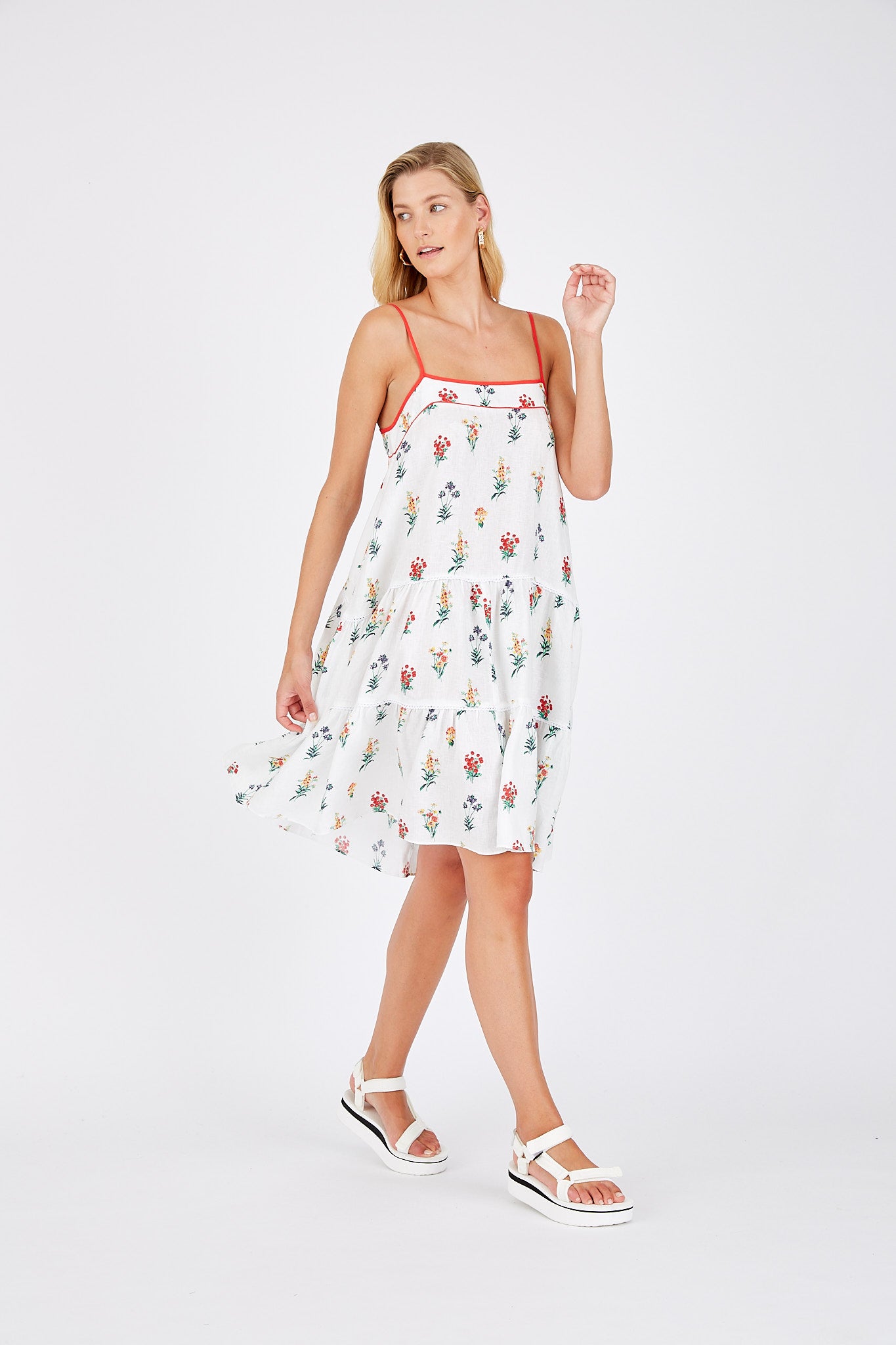 Madeline Dress in White Floral