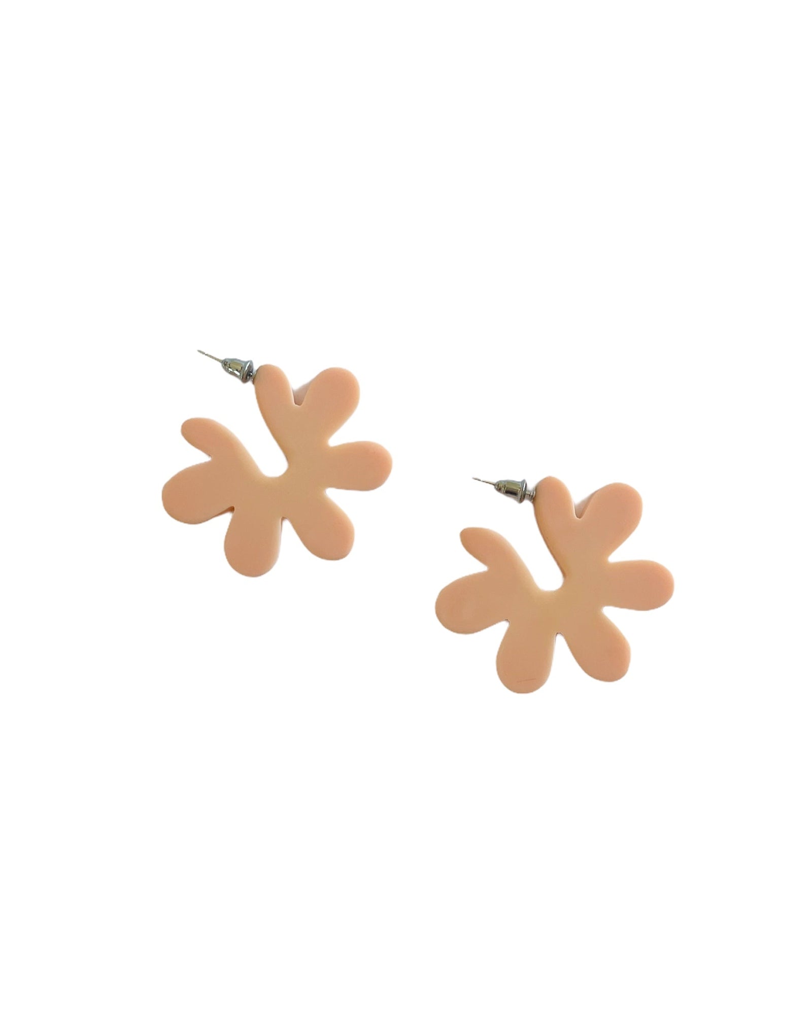 Nude Flower Stud Earrings