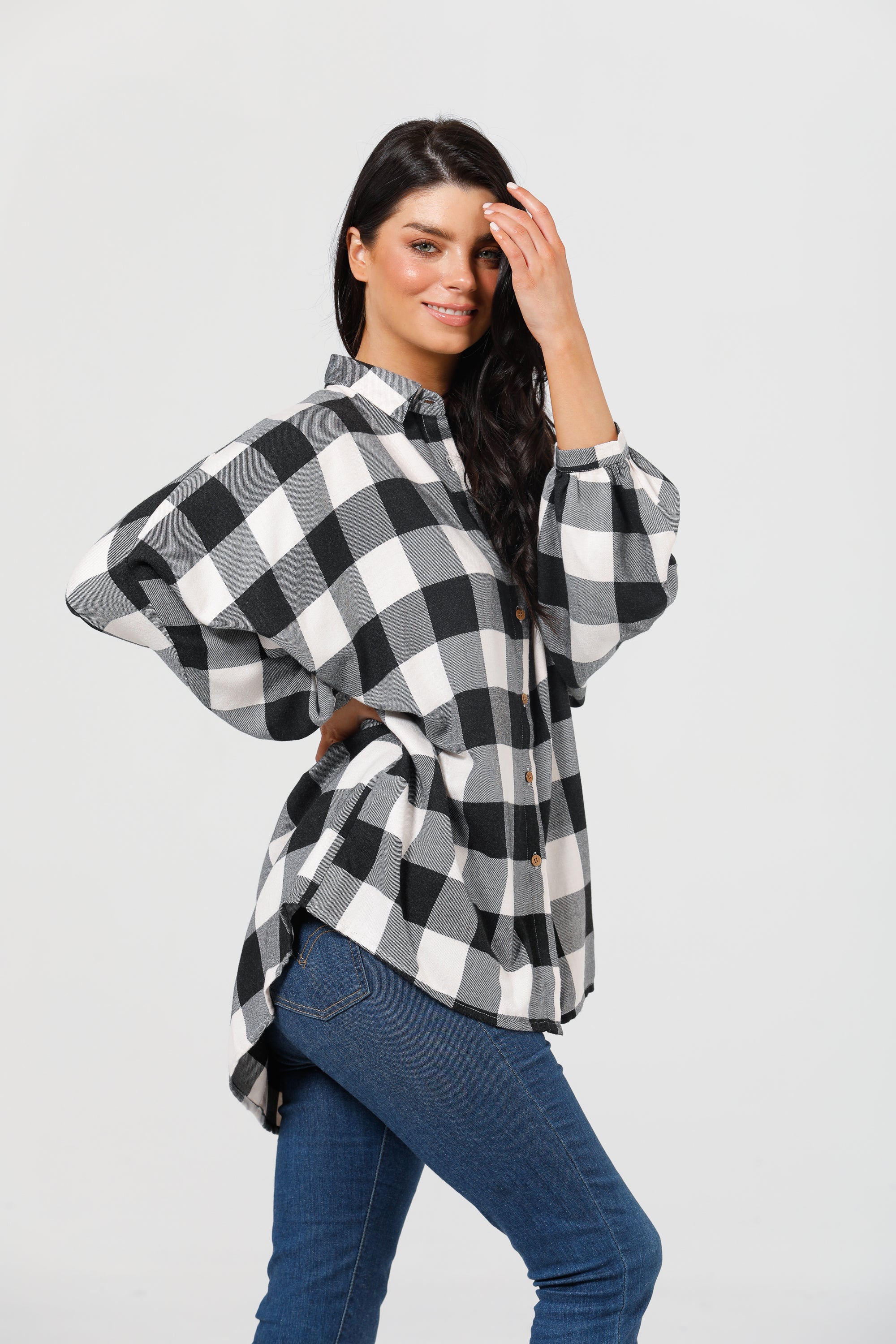 Milano Shirt in Black + White Check