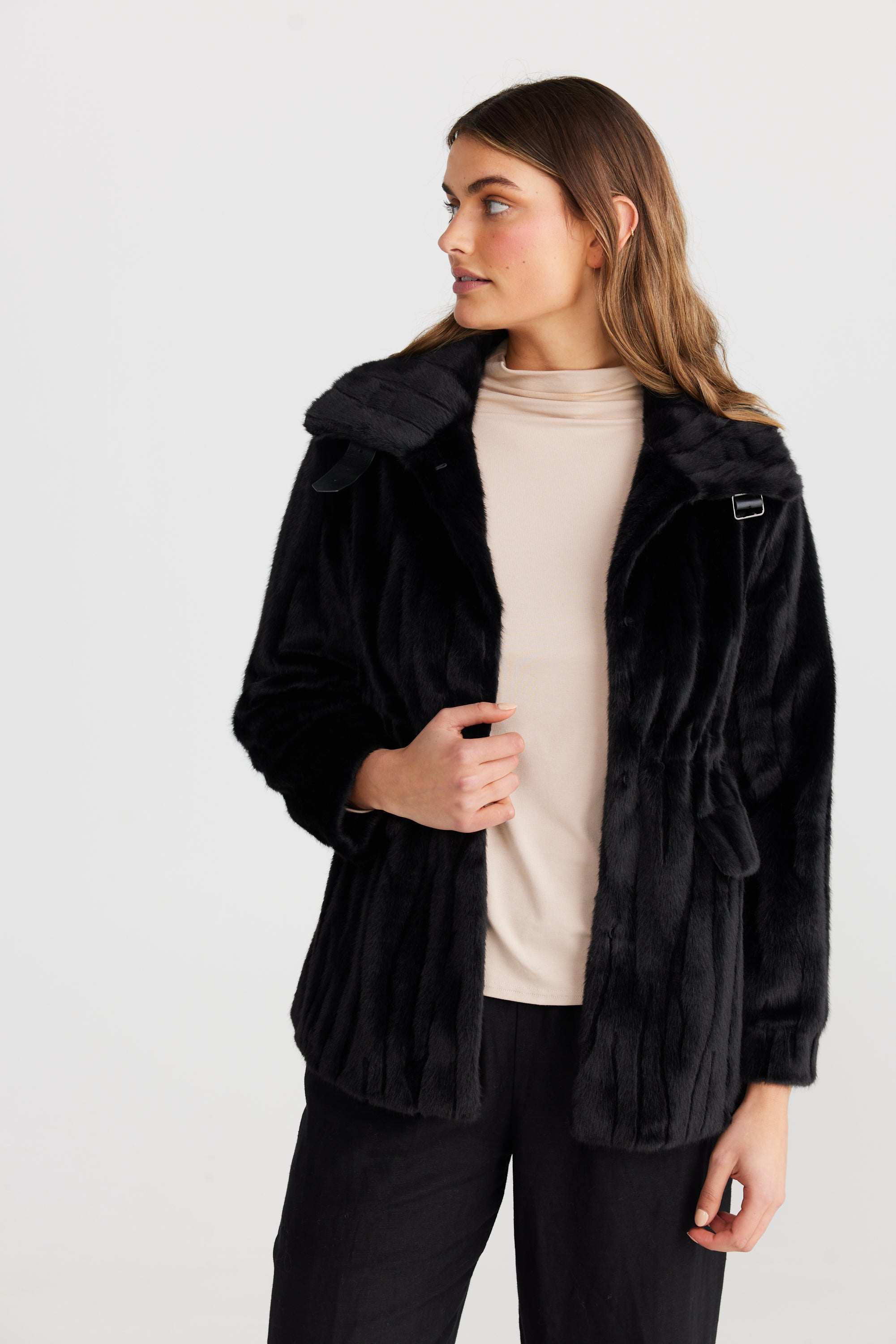 Nina Jacket in Black Wave