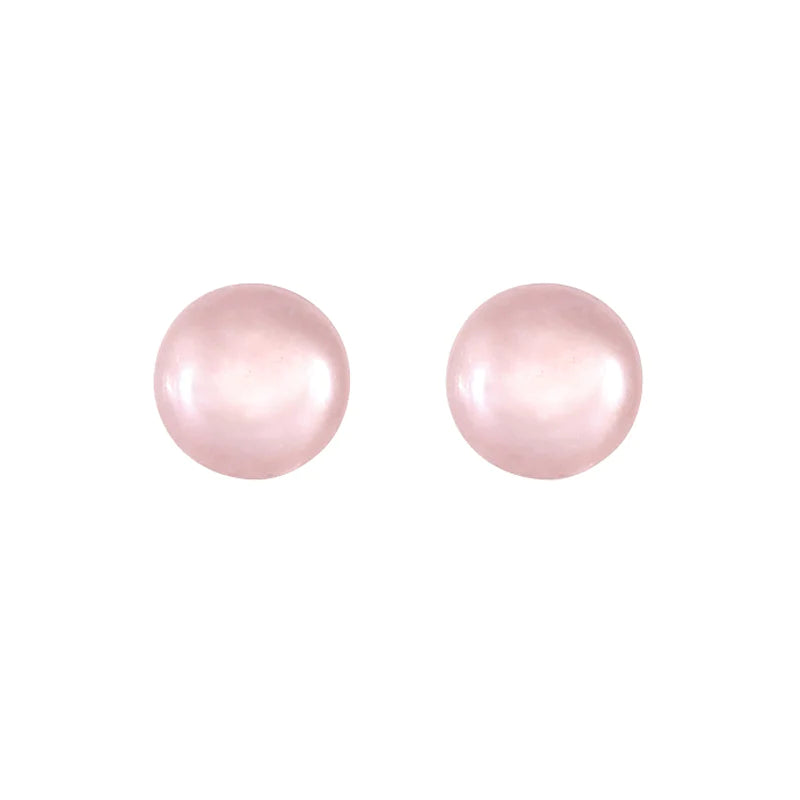 Pink Pearl Stud Earrings