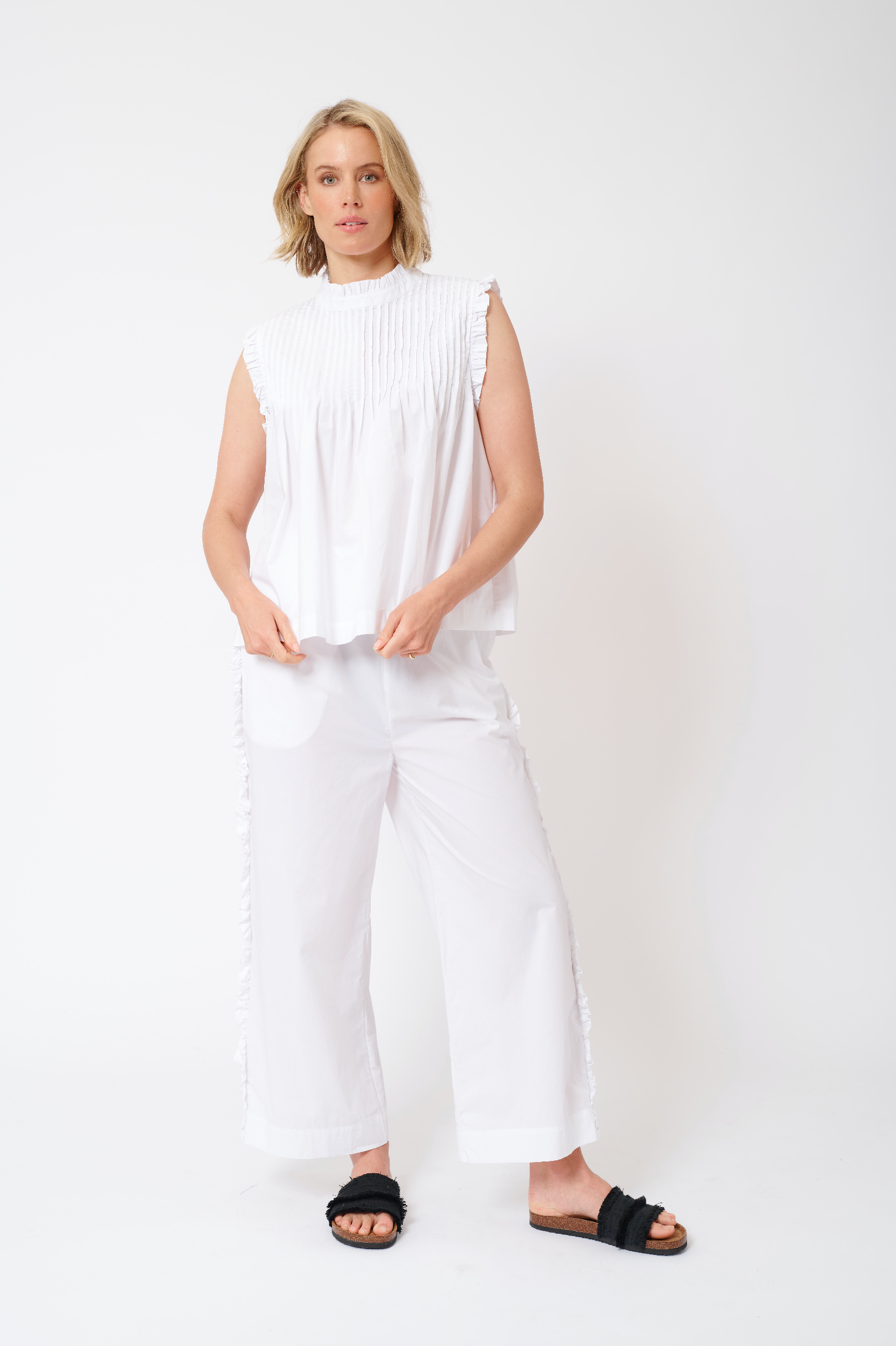 Chiquita Cotton Poplin Top in White