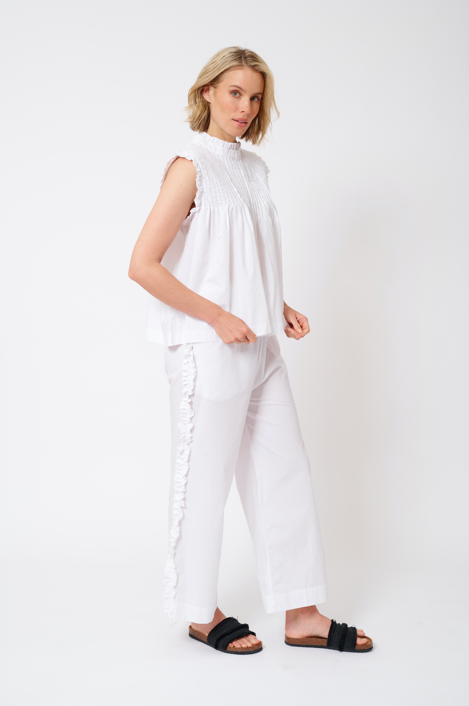 Chiquita Cotton Poplin Top in White