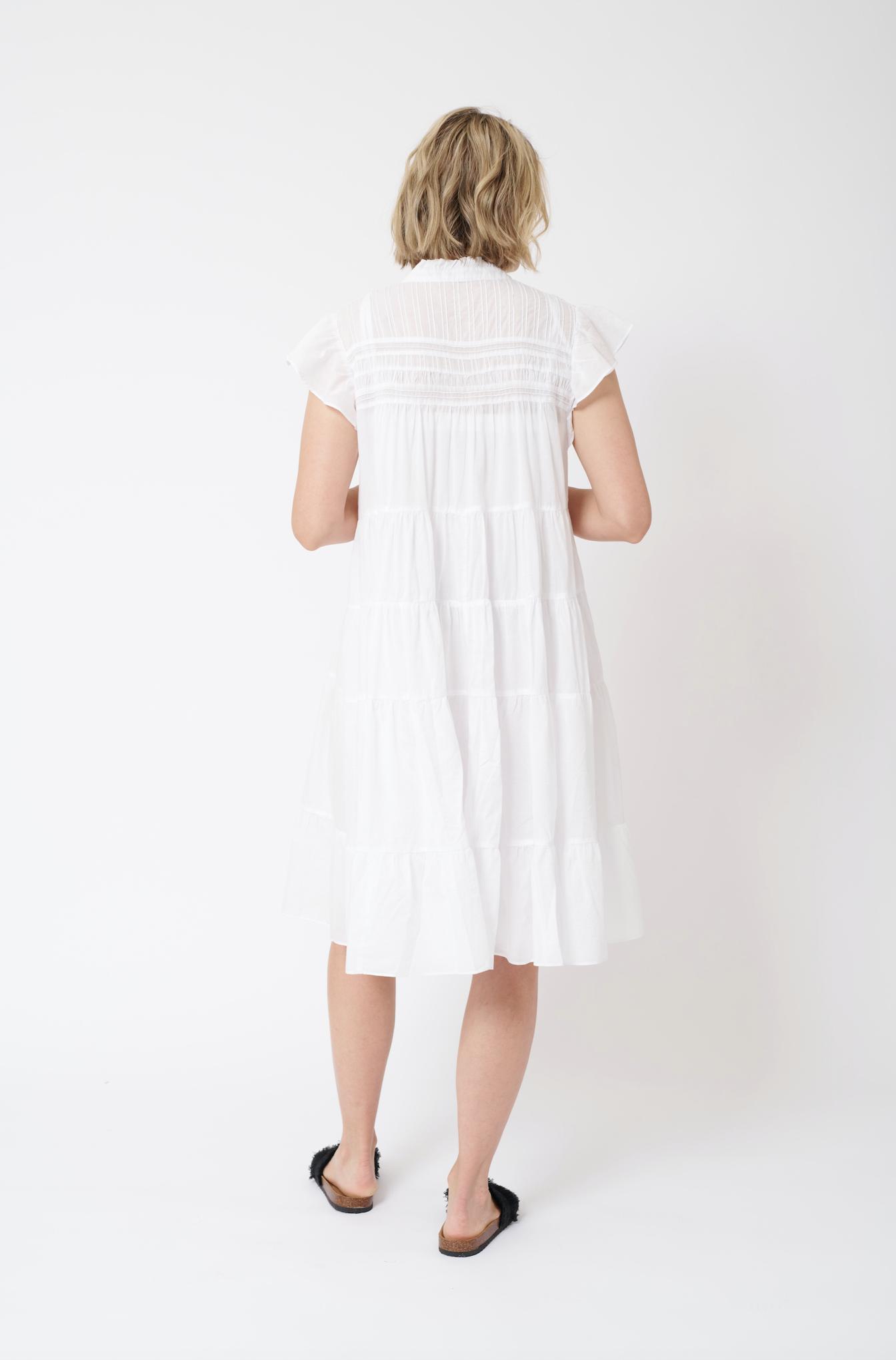 Giselle Cotton Voile Dress in White