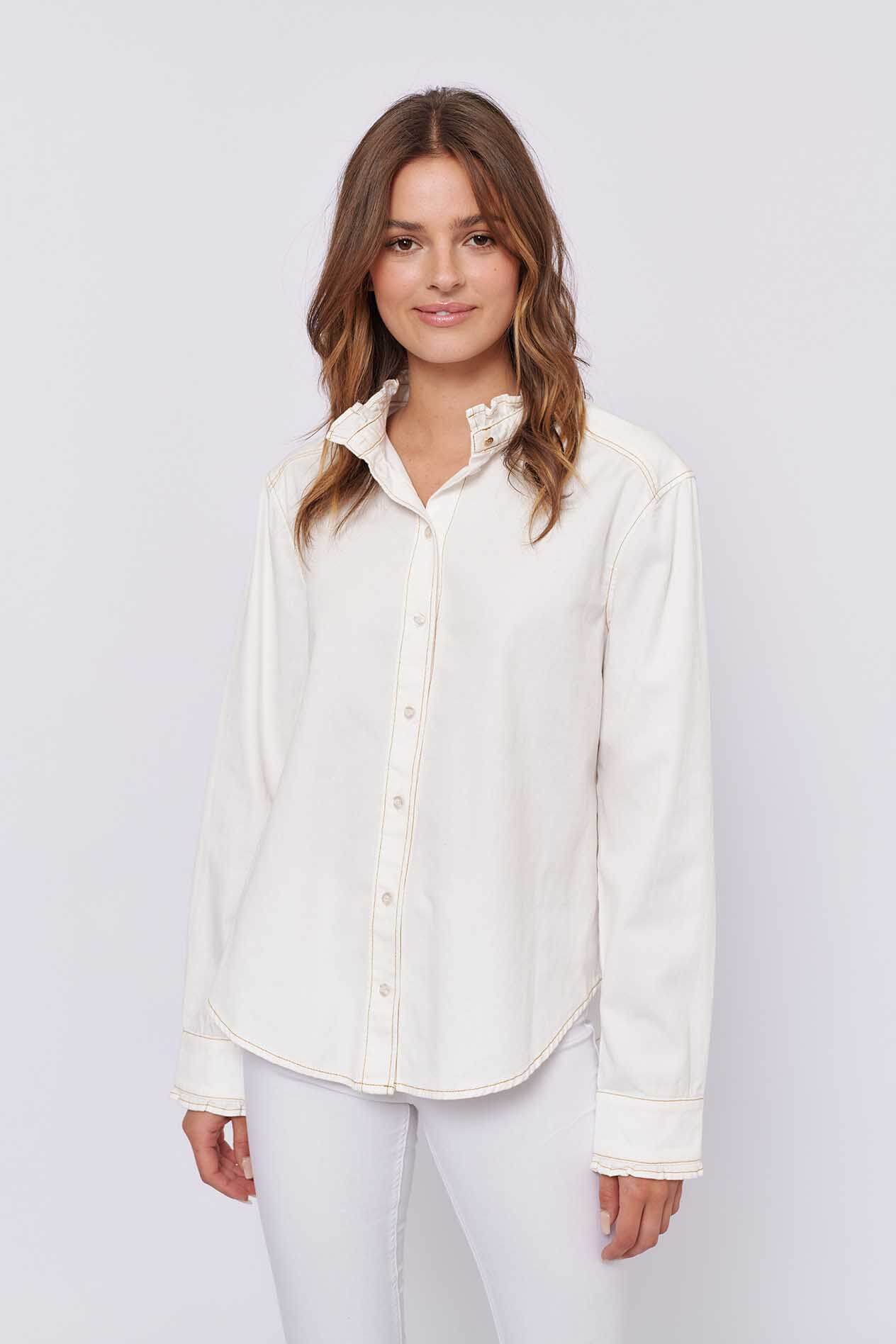 Belissima Shirt in White Denim