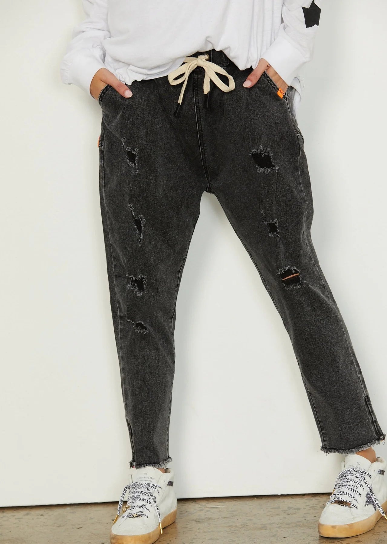 Black Denim Distressed Jean