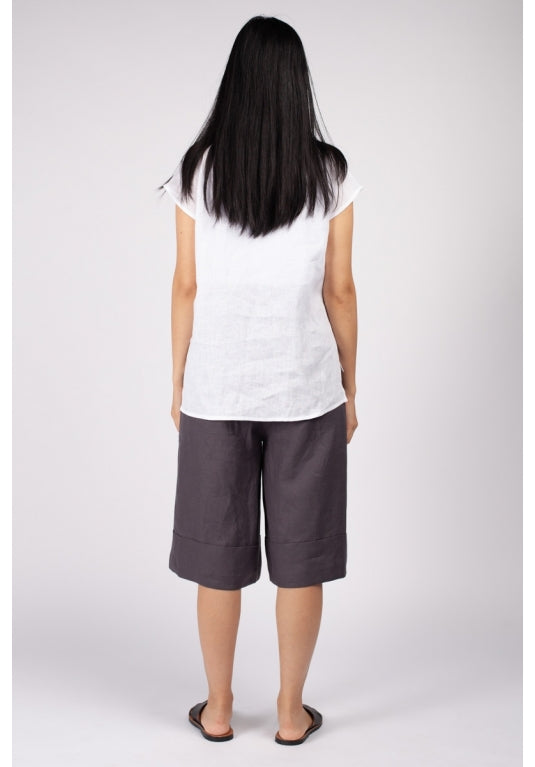 Fuzuki Fold Top in White