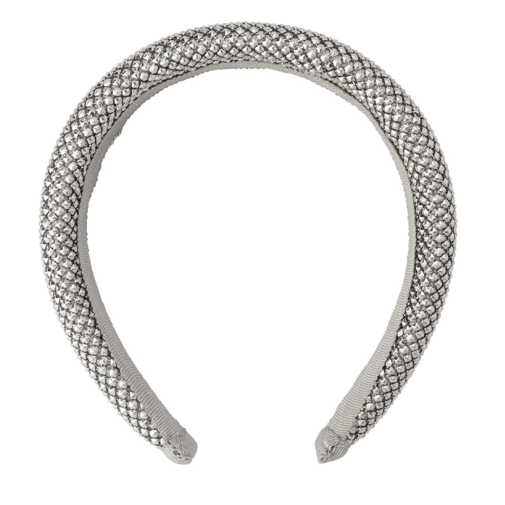 Ebony Metal Mesh Headband in Silver