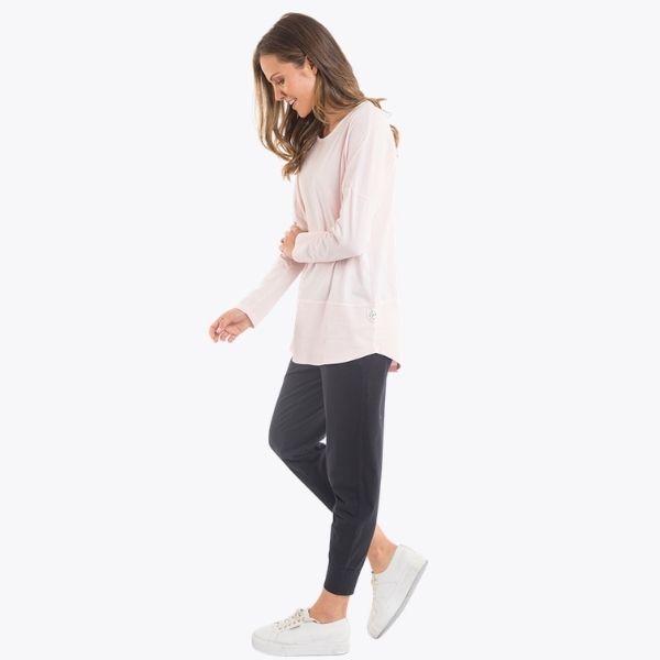 Fundamental Rib Long Sleeve Tee in Peach