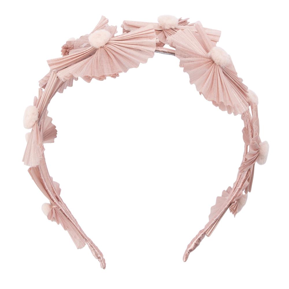 Irena Sinamay Fan Headpiece in Blush