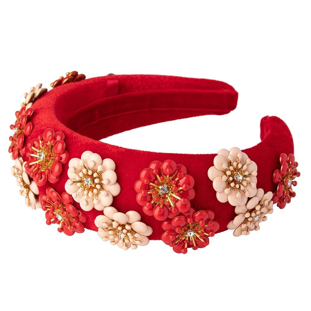 Lolita Enamel Flower Headband in Red